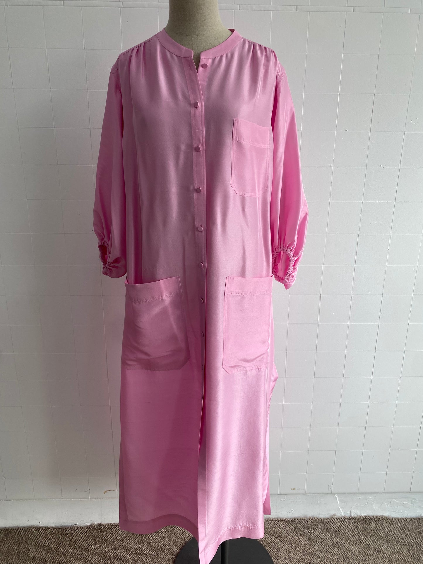 OROTON COLUMN SHIRT DRESS PINK - SIZE 12