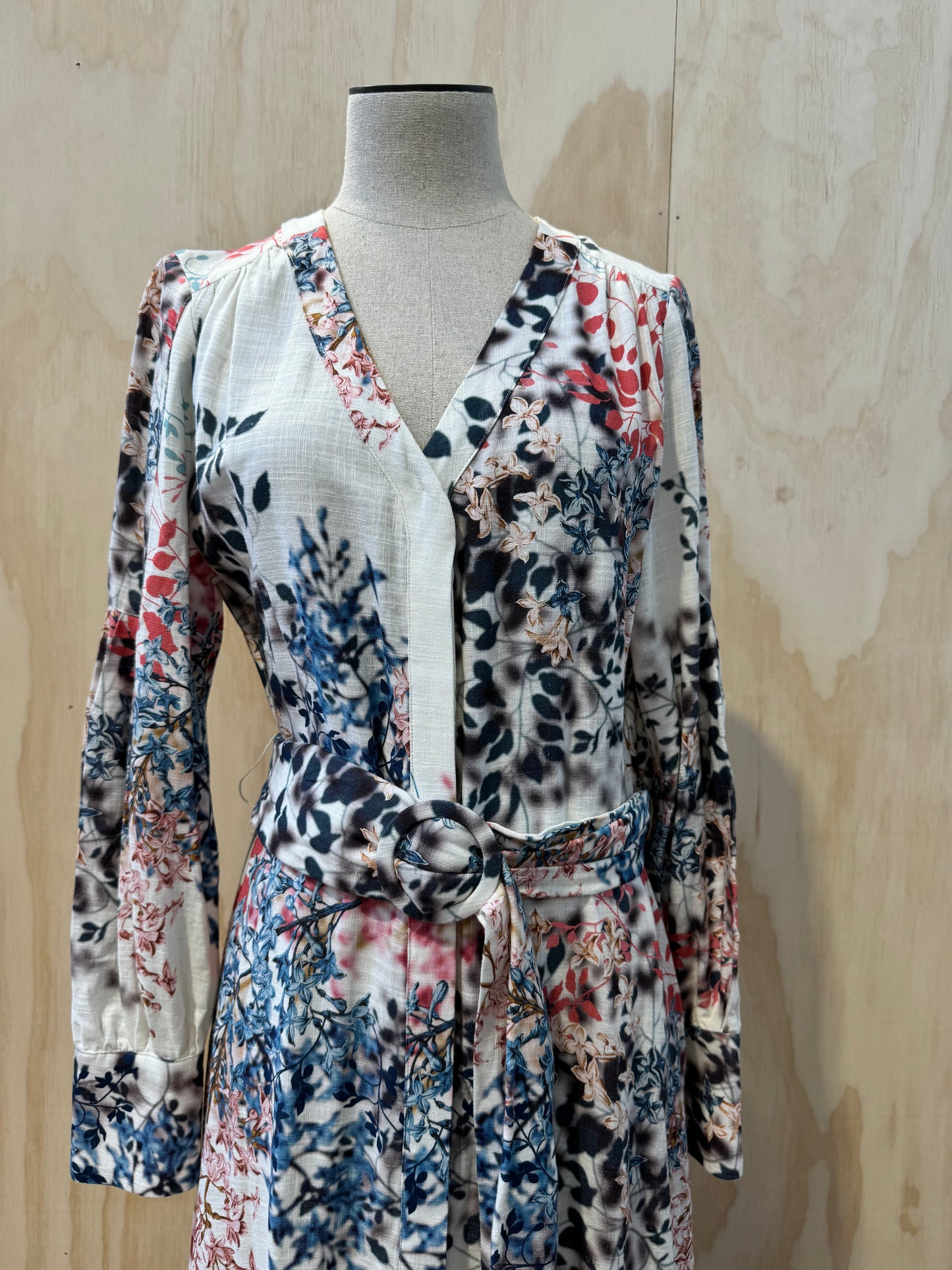 ONCE WAS JOLIE FLORAL COAT DRESS - SIZE 2