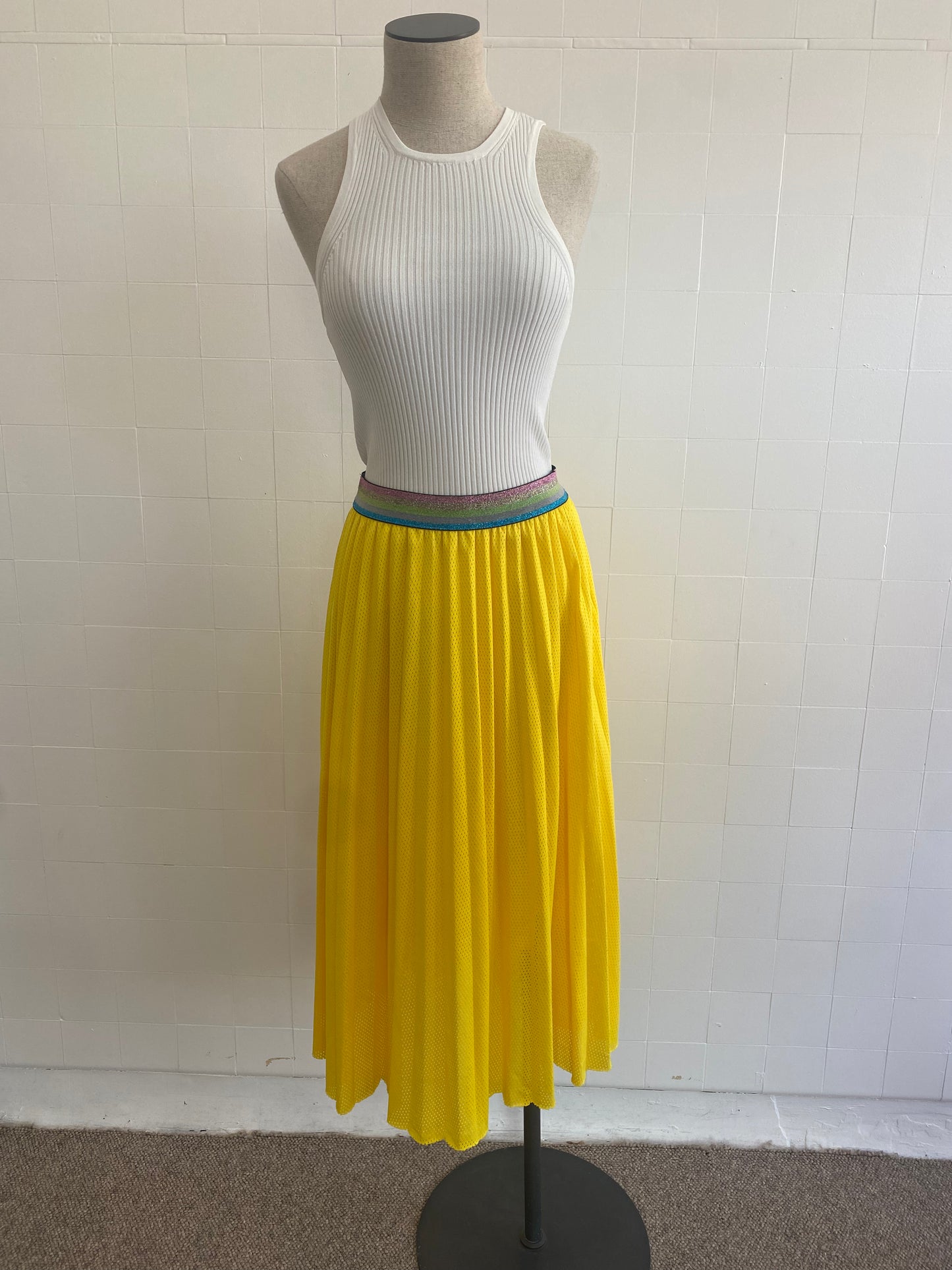 FRANKIES MELBOURNE YELLOW MIDI SKIRT - SIZE O/S