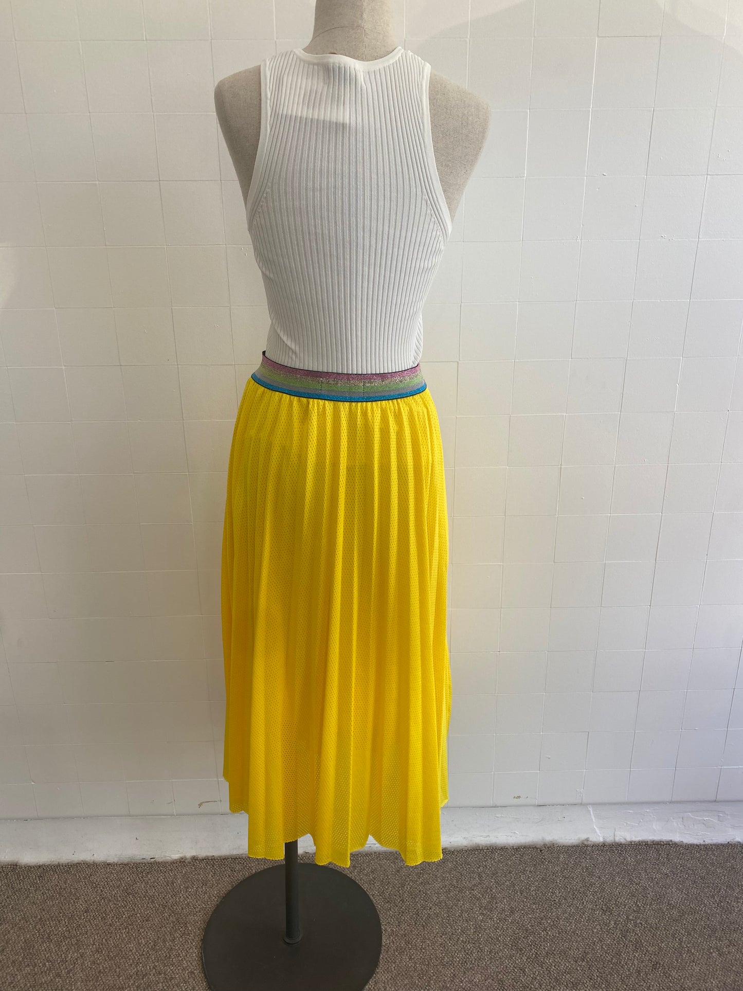 FRANKIES MELBOURNE YELLOW MIDI SKIRT - SIZE O/S