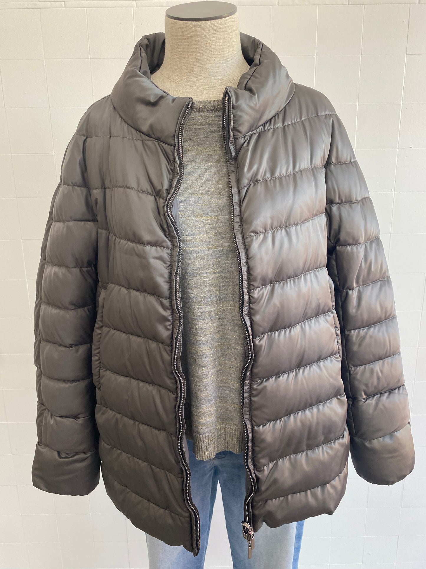 MAX MARA BRONZE QUILTED COAT - SIZE 10