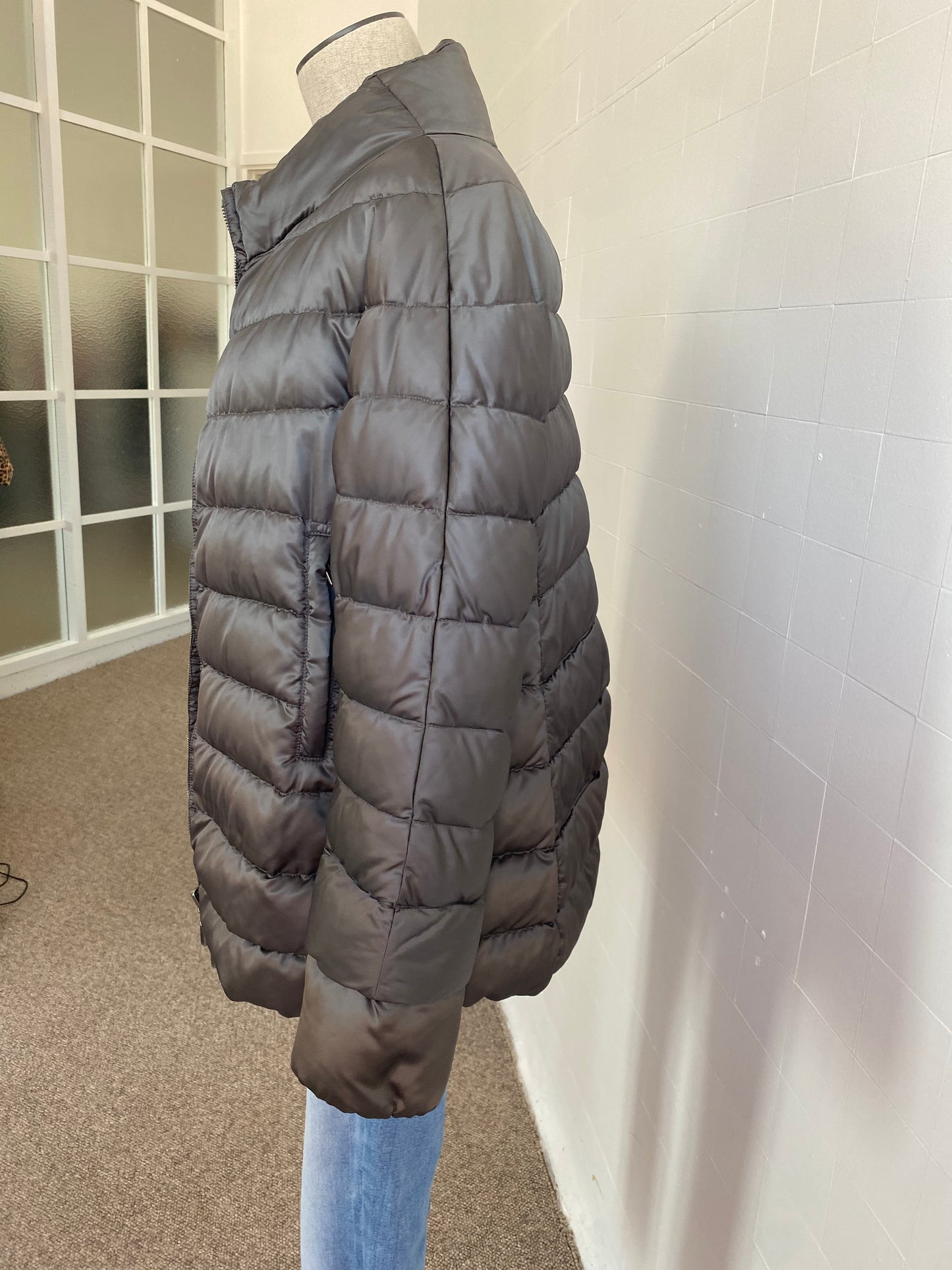 MAX MARA BRONZE QUILTED COAT - SIZE 10