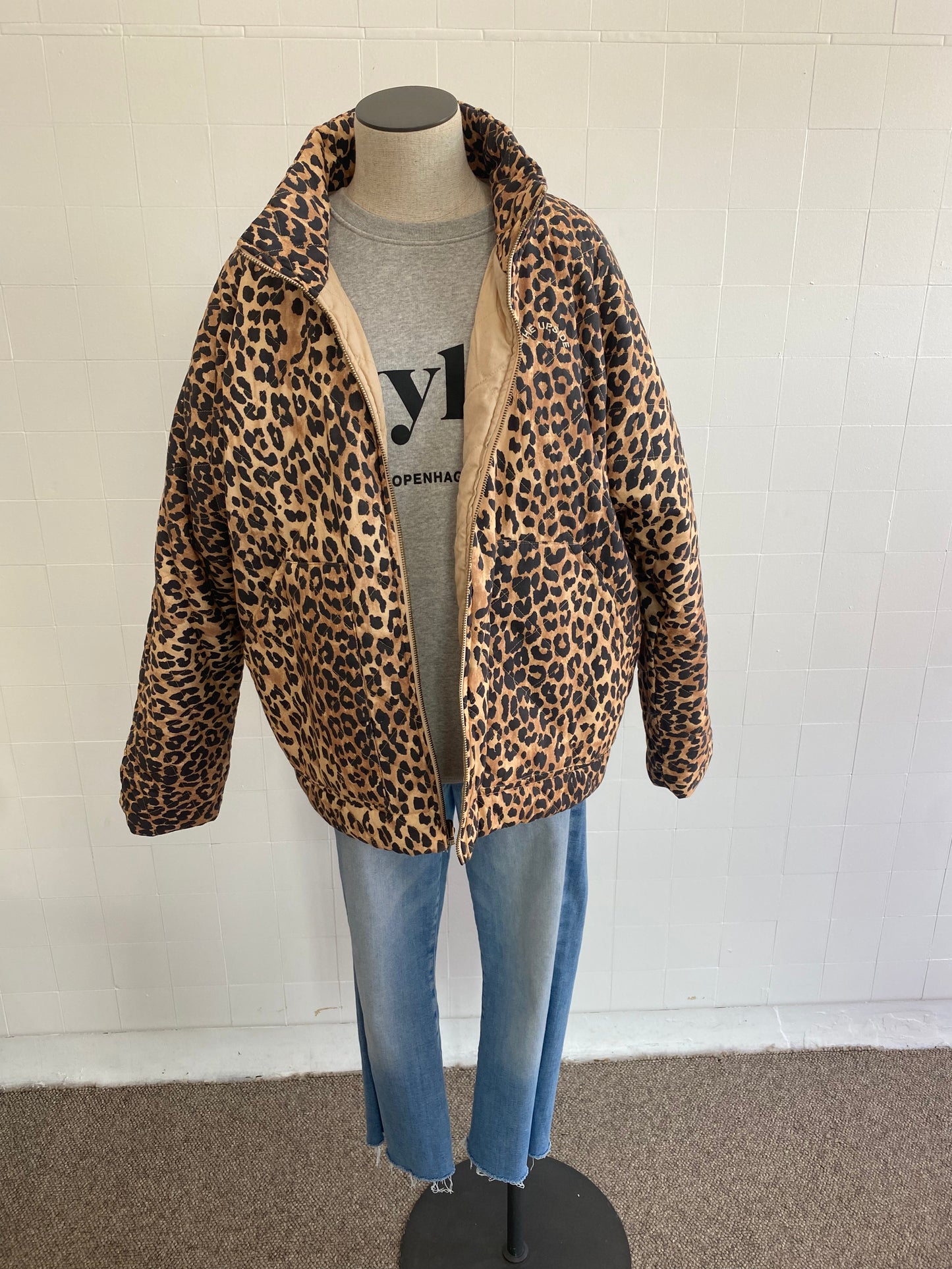 THE UPSIDE ANIMAL PRINT QUILTED COAT - SIZE L