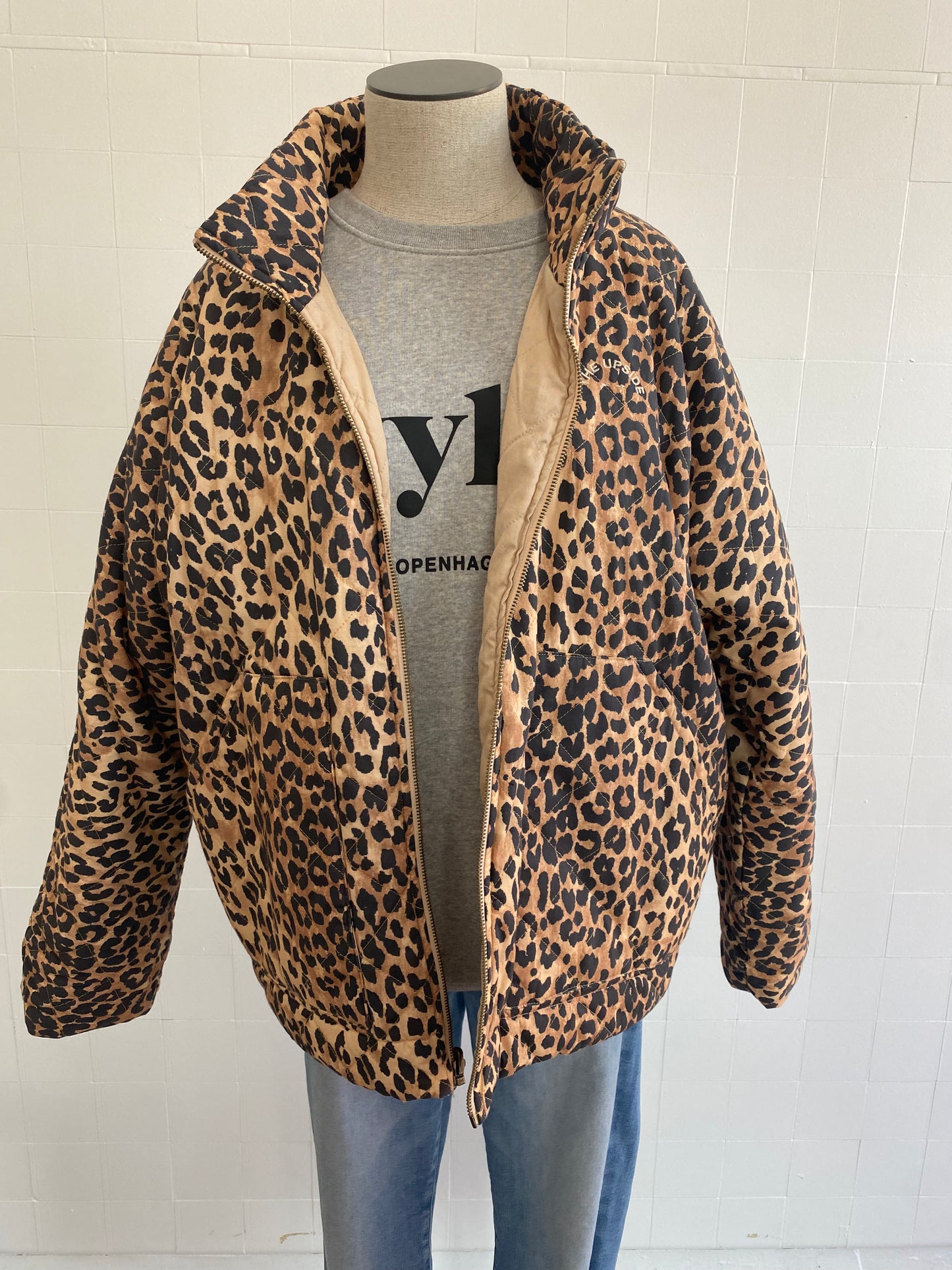 THE UPSIDE ANIMAL PRINT QUILTED COAT - SIZE L