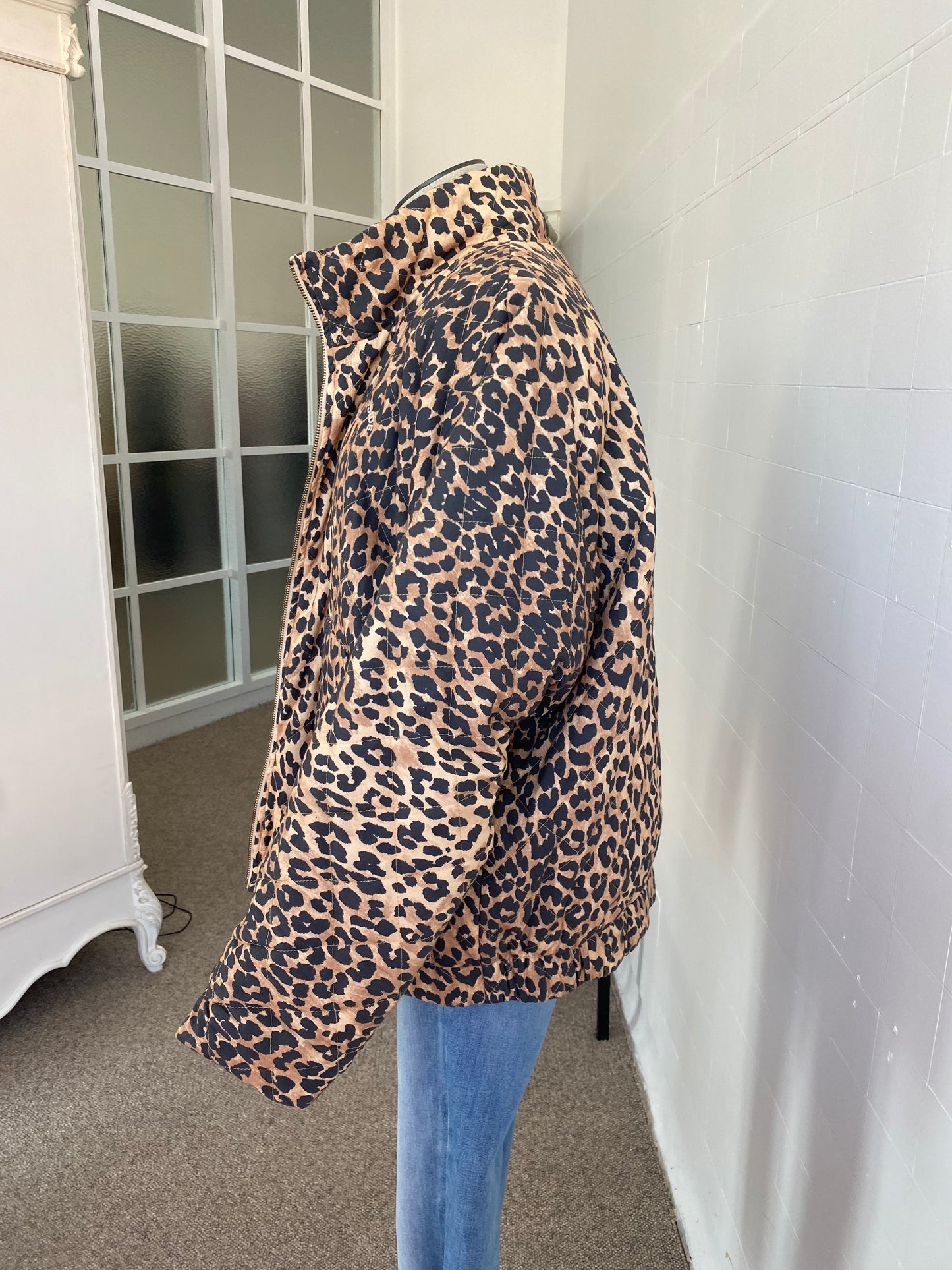 THE UPSIDE ANIMAL PRINT QUILTED COAT - SIZE L