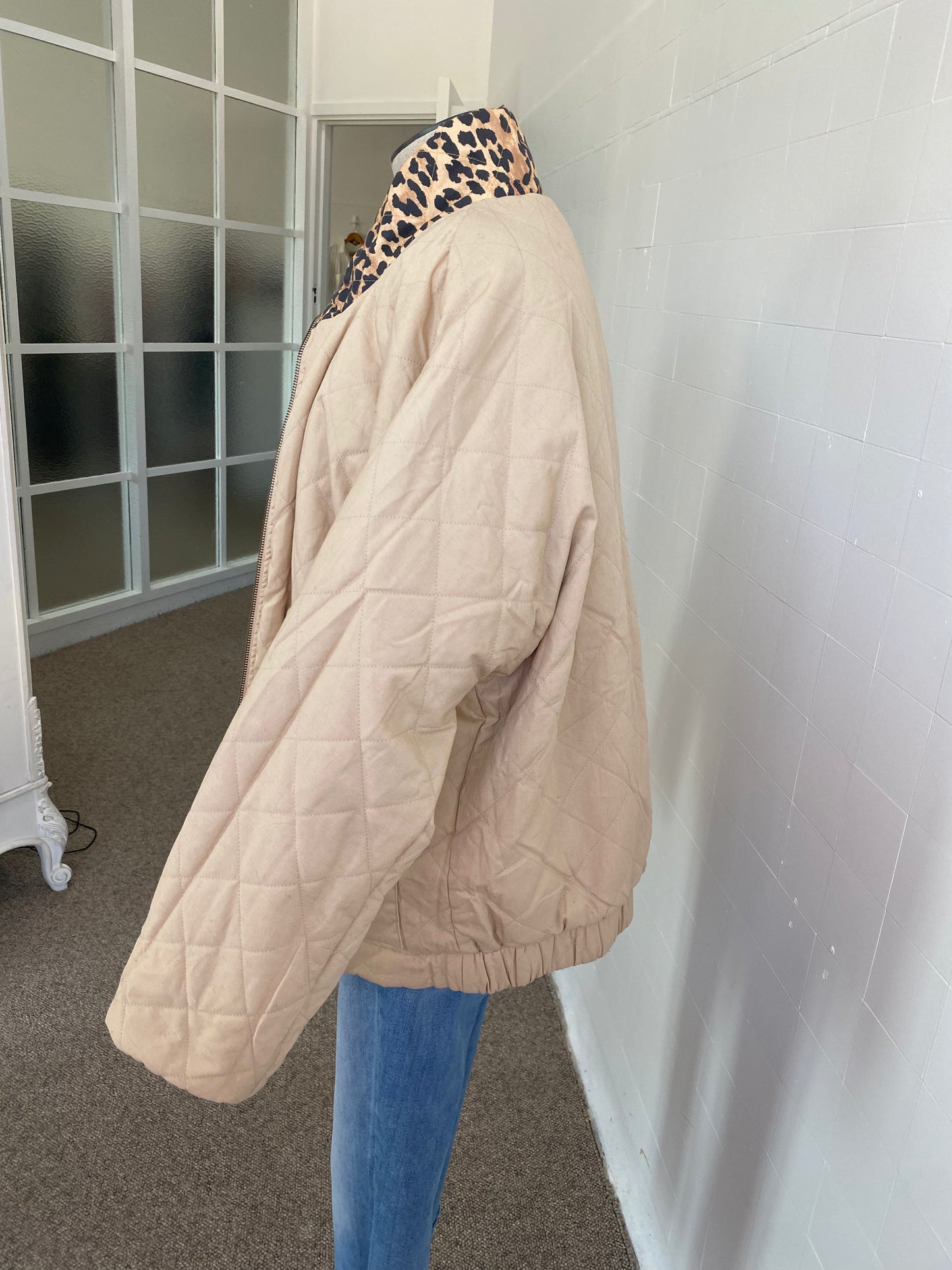 THE UPSIDE ANIMAL PRINT QUILTED COAT - SIZE L