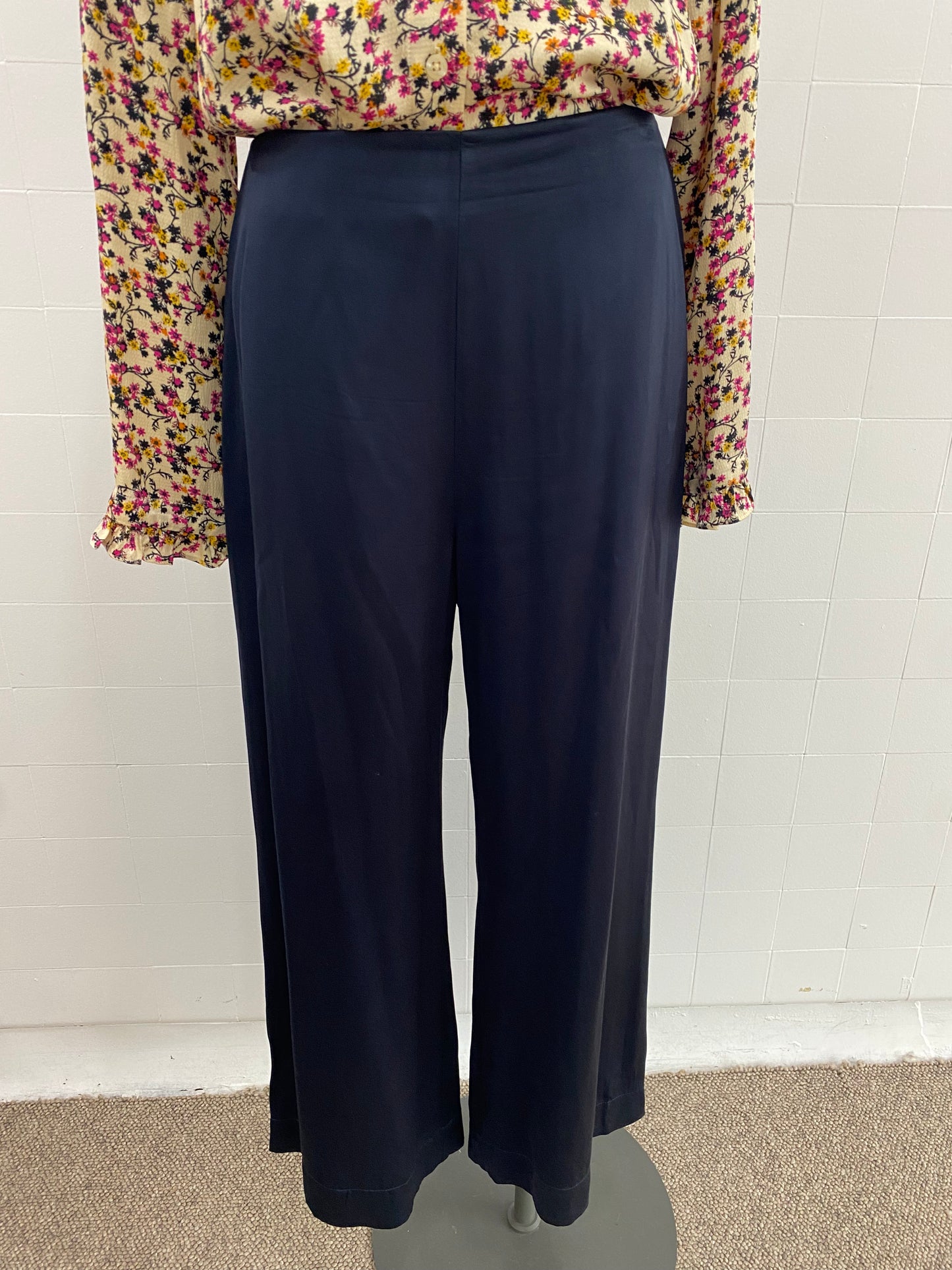 ZIMMERMANN NAVY WIDE LEG PANT - SIZE 2