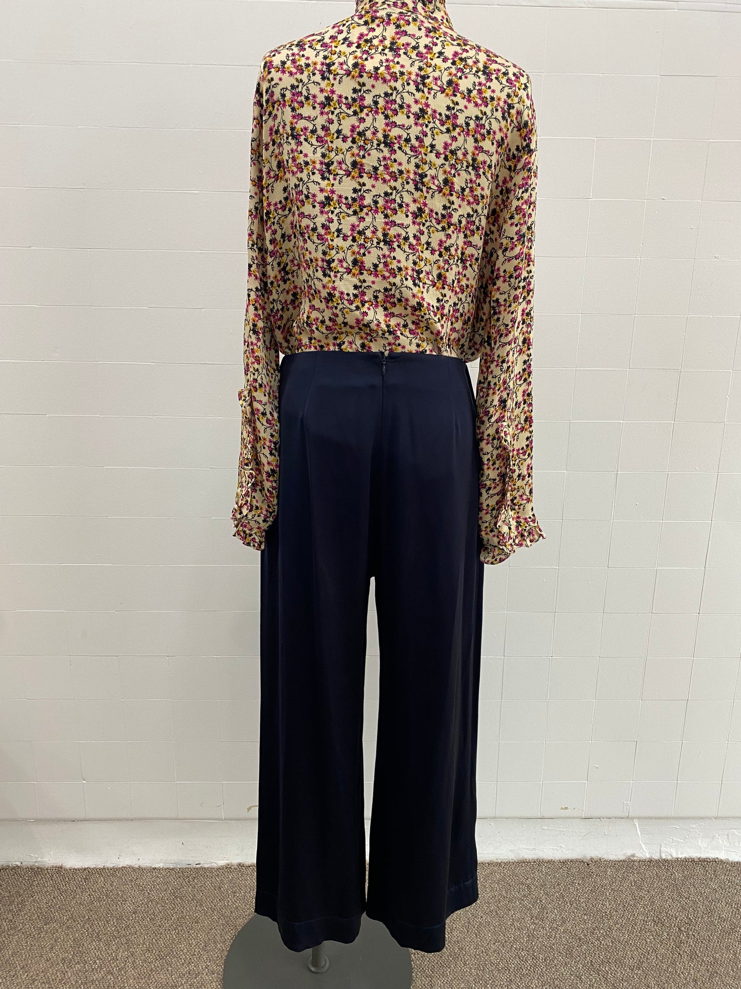 ZIMMERMANN NAVY WIDE LEG PANT - SIZE 2