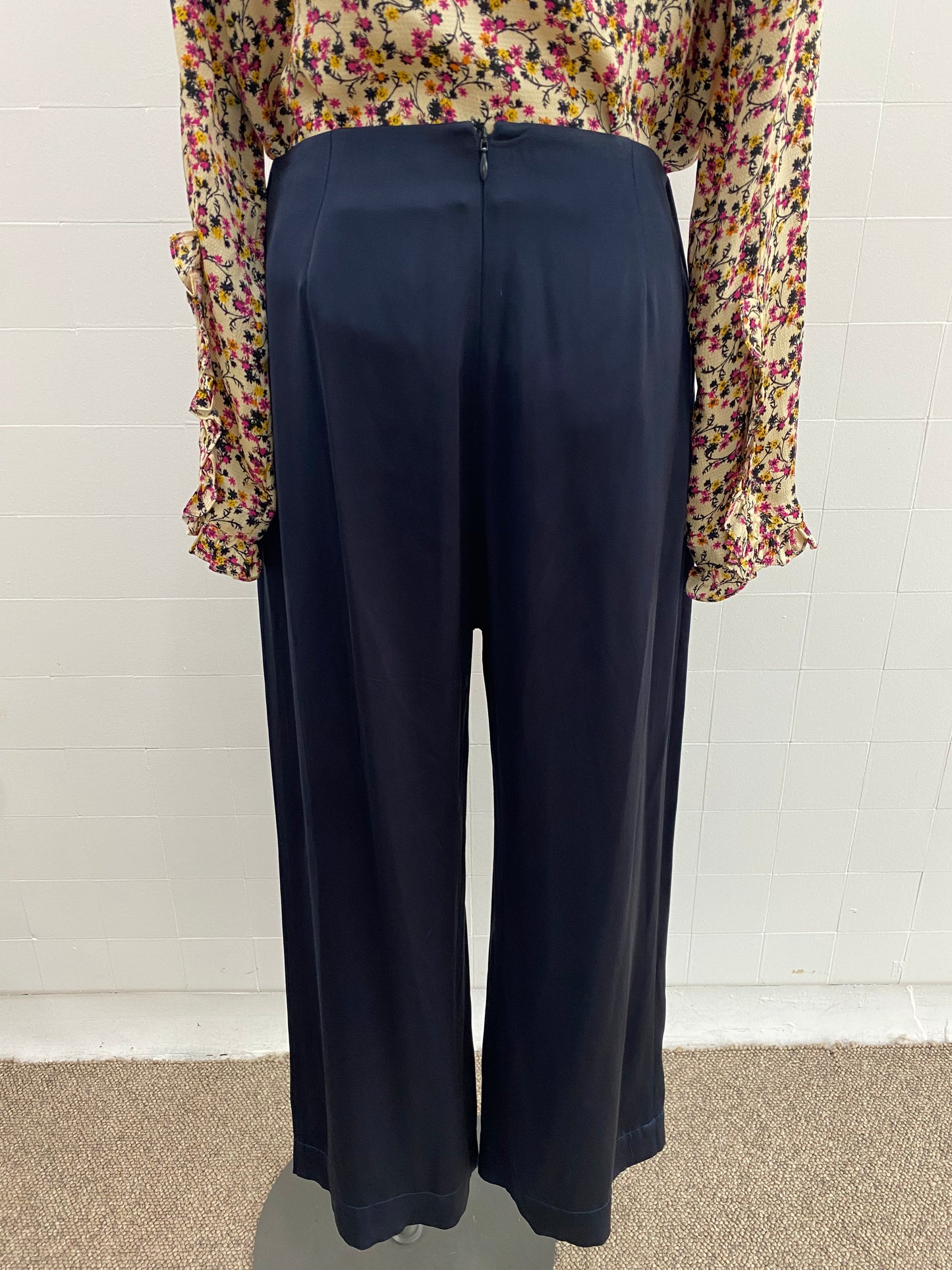 ZIMMERMANN NAVY WIDE LEG PANT - SIZE 2