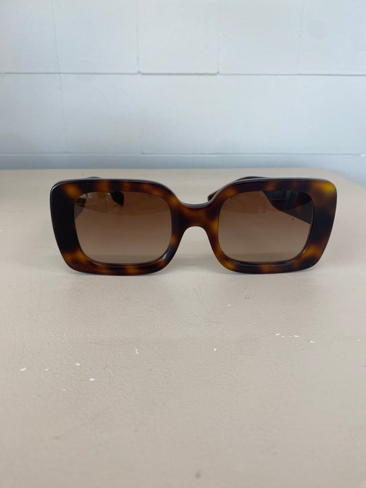 BURBERRY TORTOISESHELL OVERSIZED SUNGLASSES