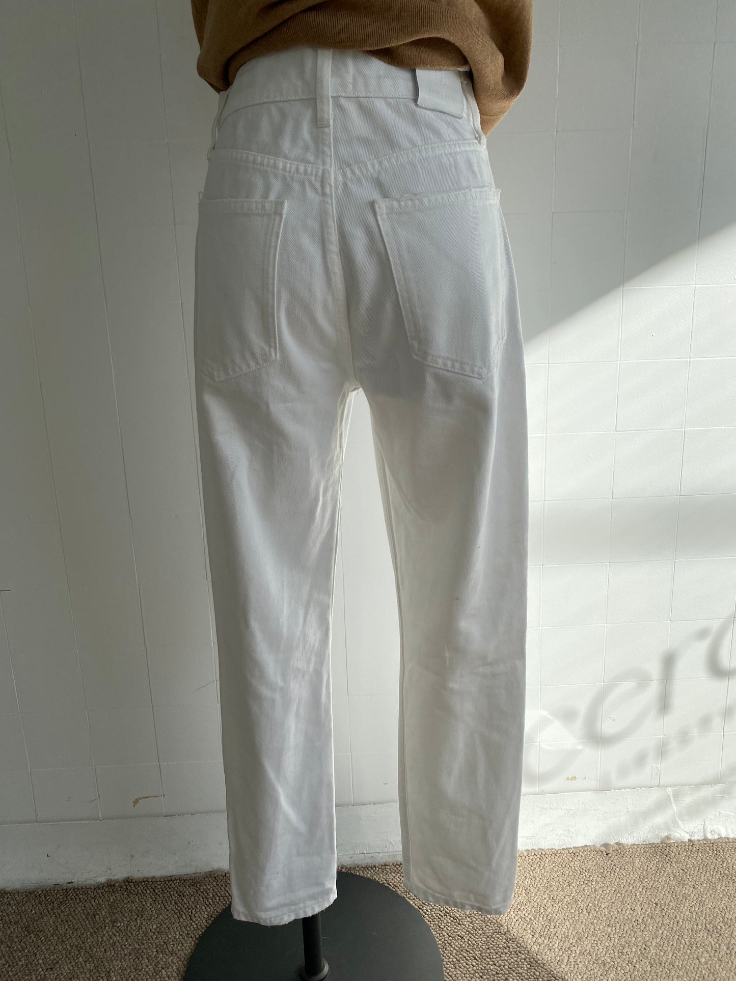 ANNIE BING WHITE DENIM JEANS - SIZE 27