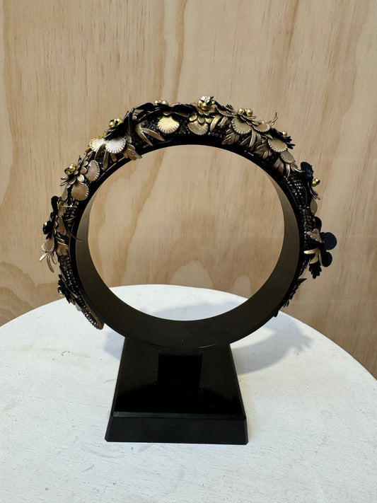 BLACK AND BRONZE HEAD BAND