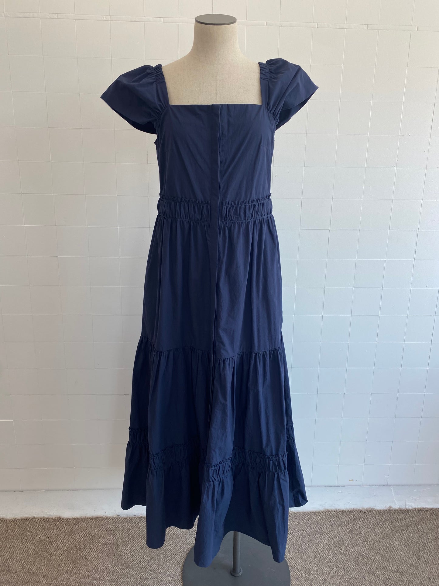 MORRISON NAVY TIERED MAXI DRESS - SIZE 1