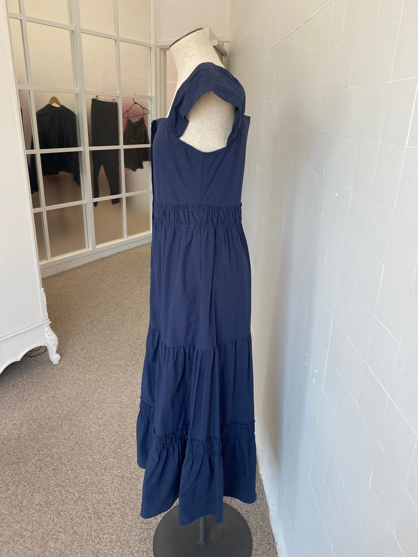 MORRISON NAVY TIERED MAXI DRESS - SIZE 1