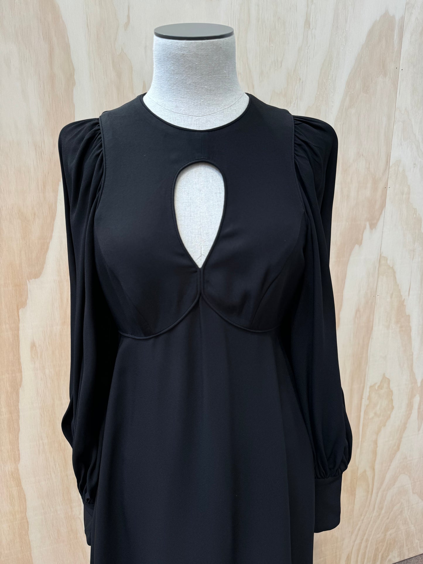 ZIMMERMANN BLACK KEYHOLE MIDI DRESS - SIZE 1