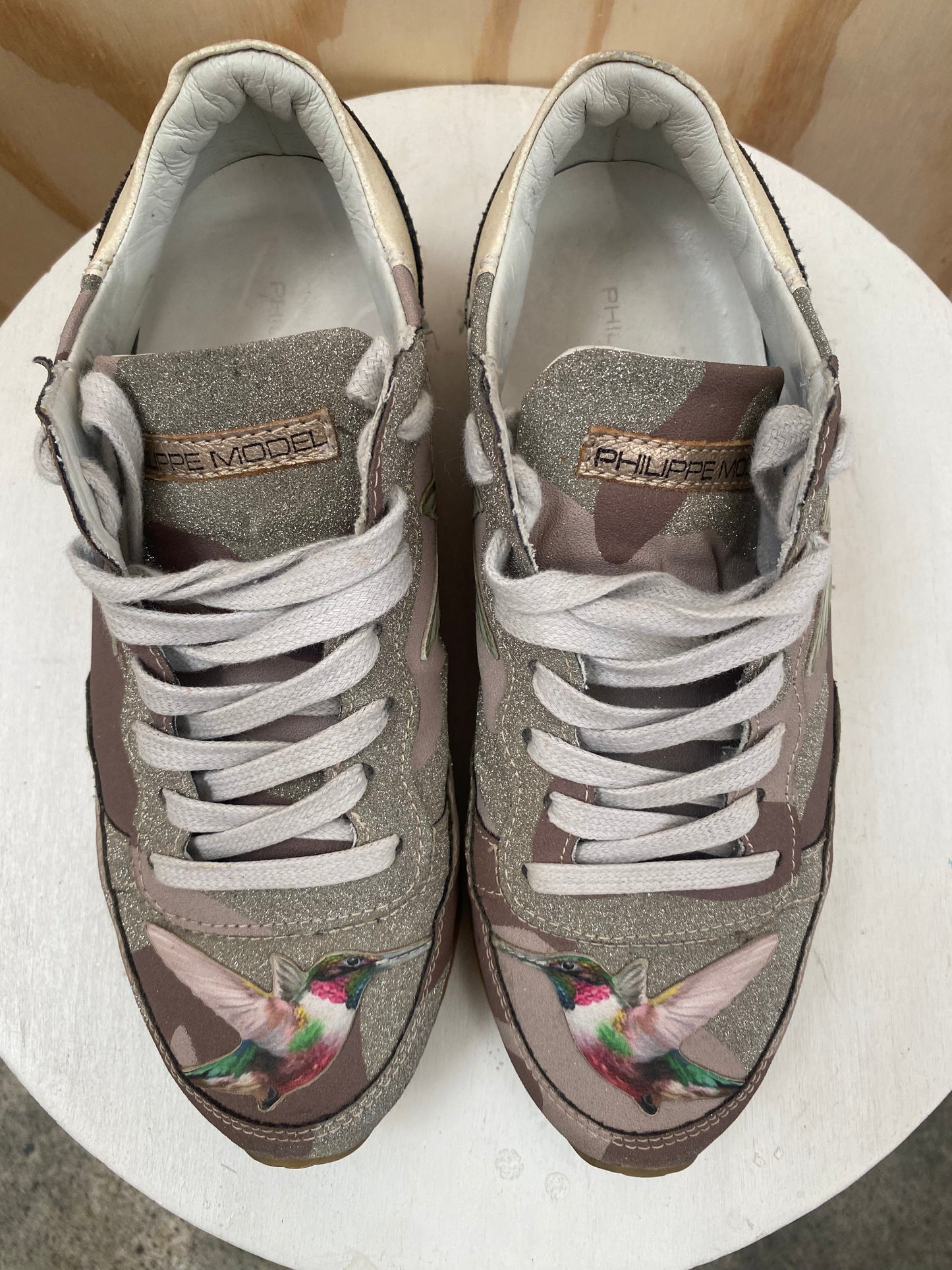 PHILIPPE MODEL GLITTER BIRD TRAINERS - SIZE 36