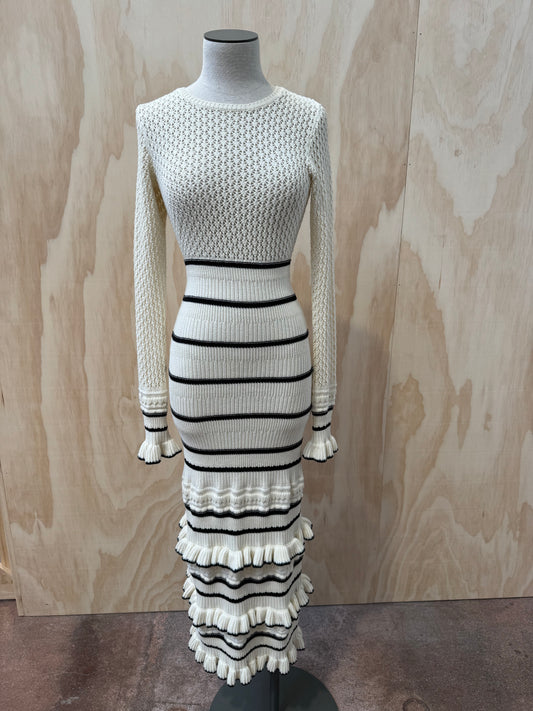 KIVARI RAFAELA KNIT MIDI DRESS - SIZE 8