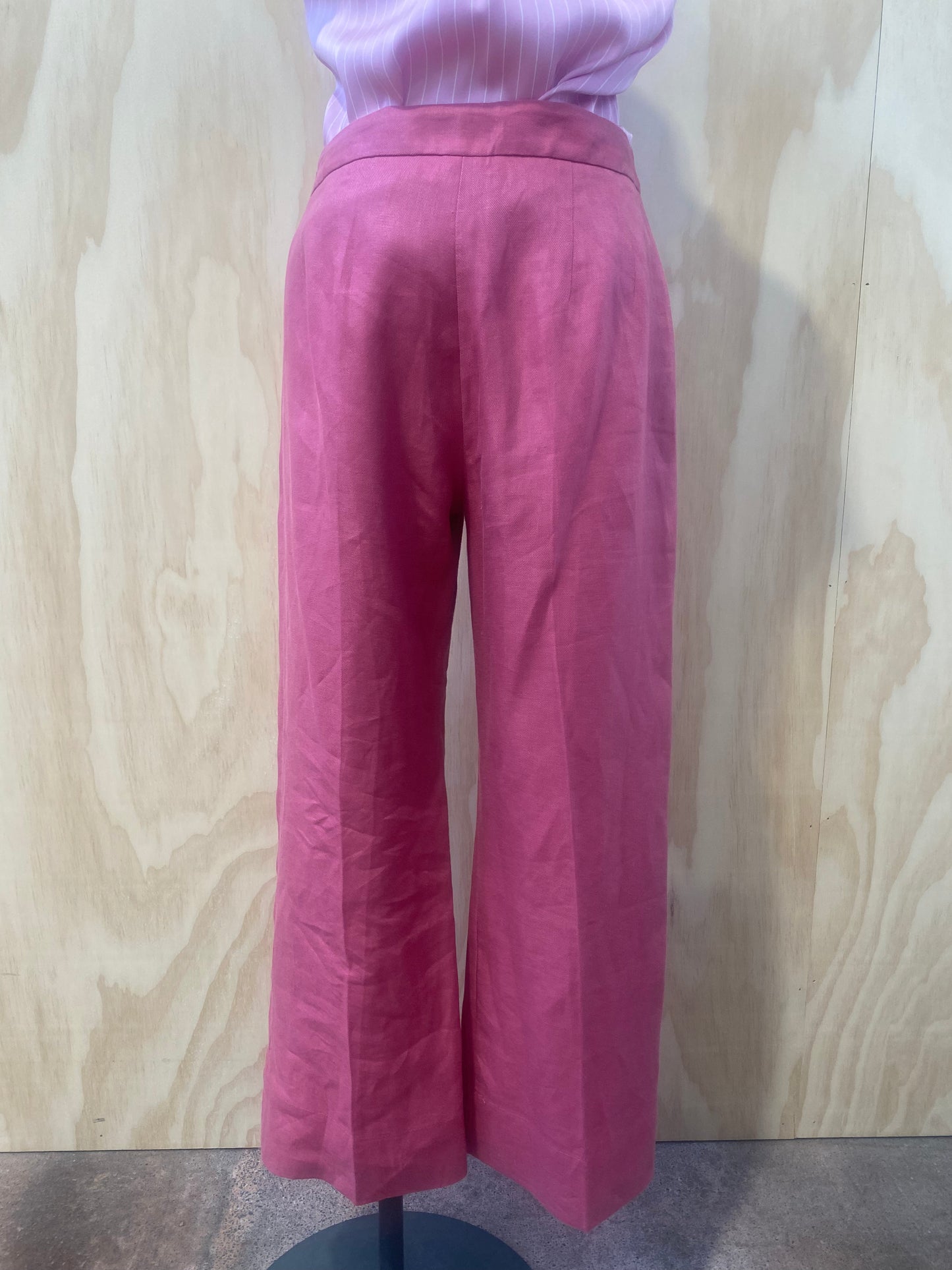 CABLE FLAT FRONT LINEN TROUSERS - SIZE S