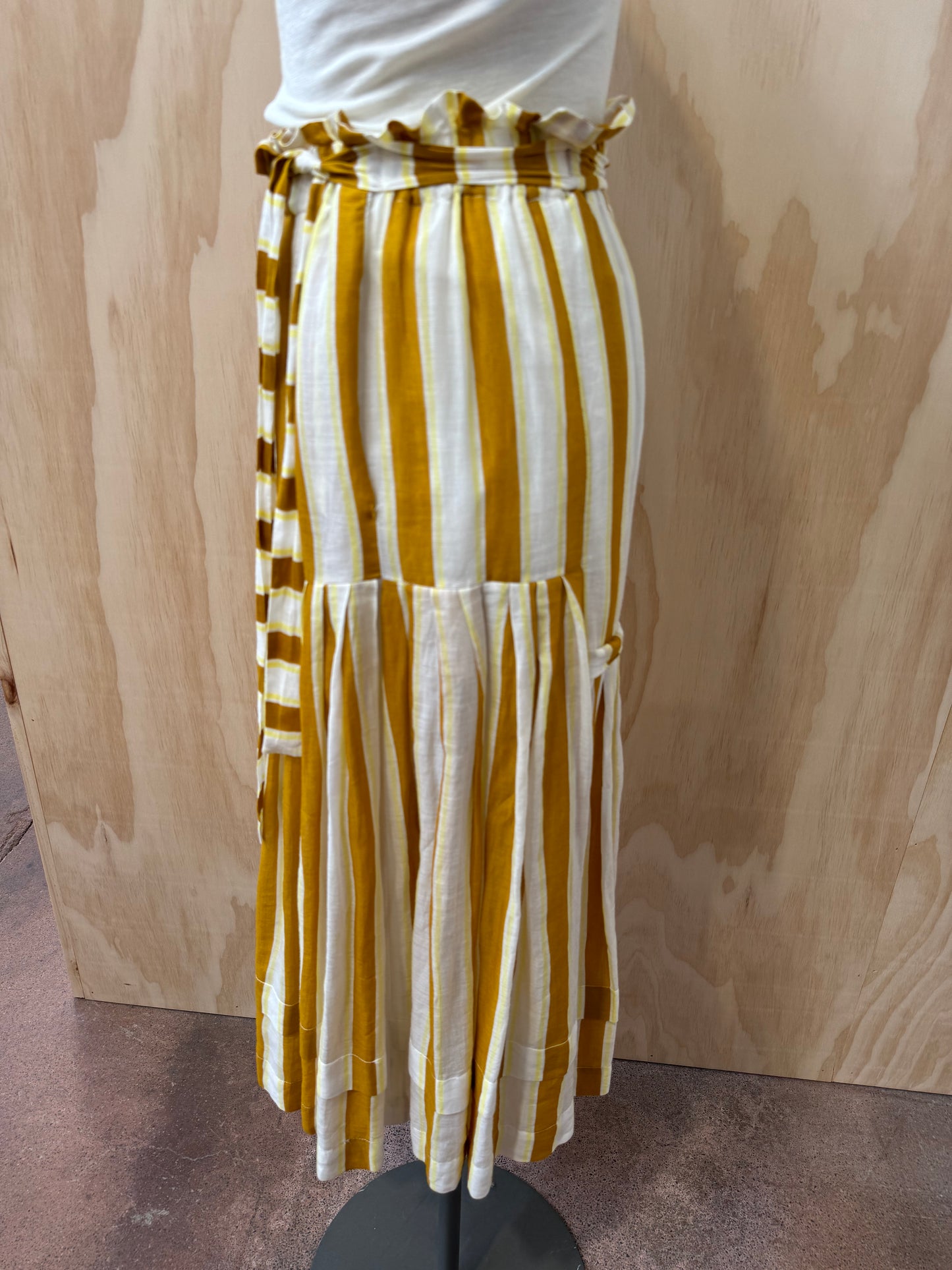 LEE MATHEWS STRIPED MAXI SKIRT - SIZE 0