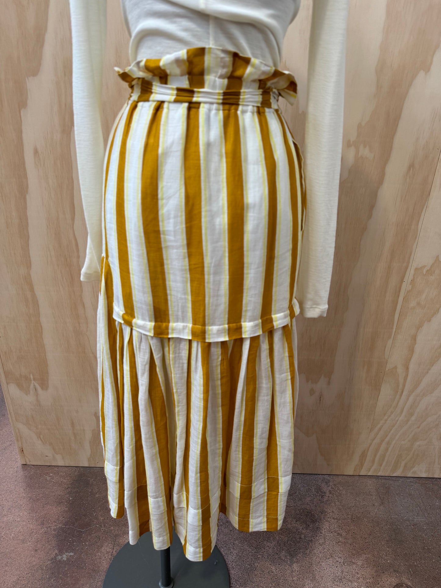 LEE MATHEWS STRIPED MAXI SKIRT - SIZE 0