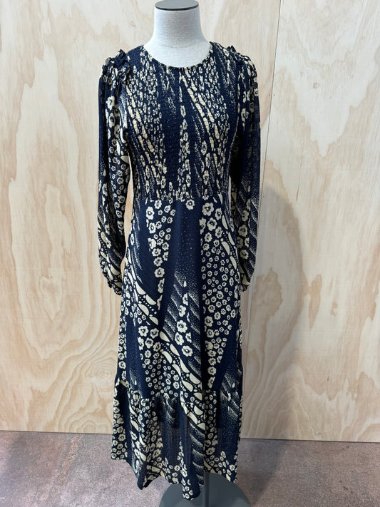 BASH NAVY CREAM FLORAL MAXI - SIZE 2