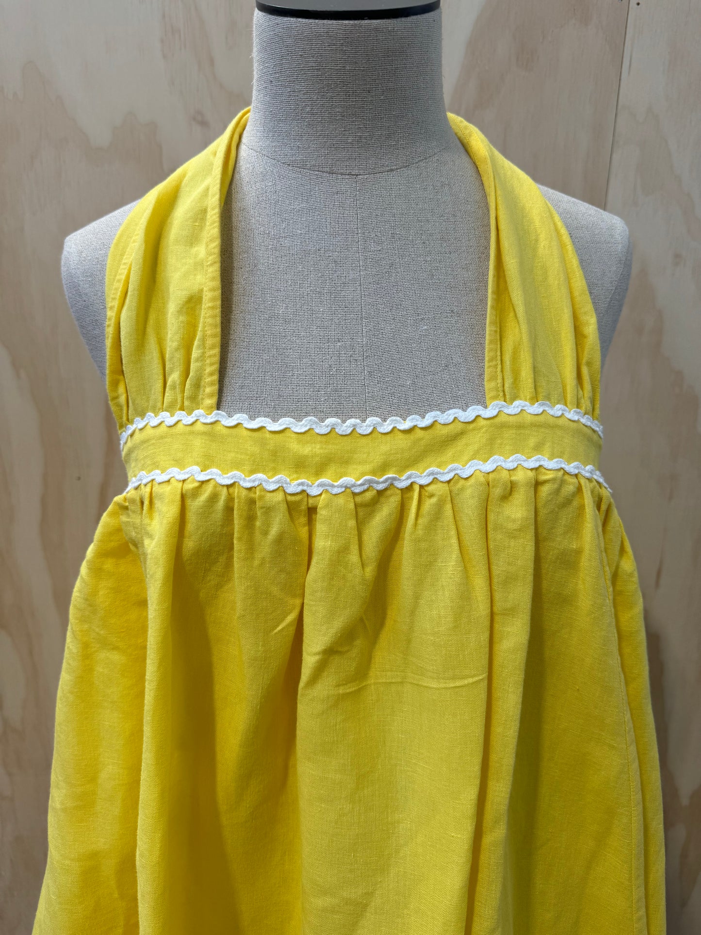 STEELE HALTER NECK YELLOW MINI DRESS - SIZE M