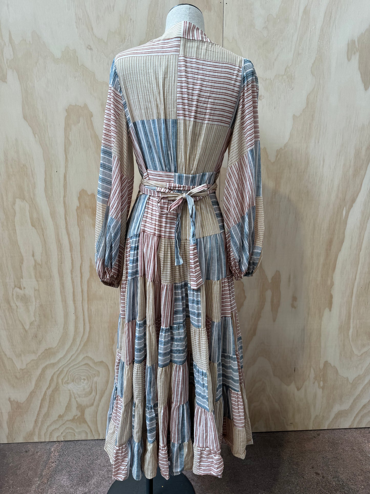 ZIMMERMANN ANDIE STRIPED COTTON MIDI WRAP DRESS - SIZE 2