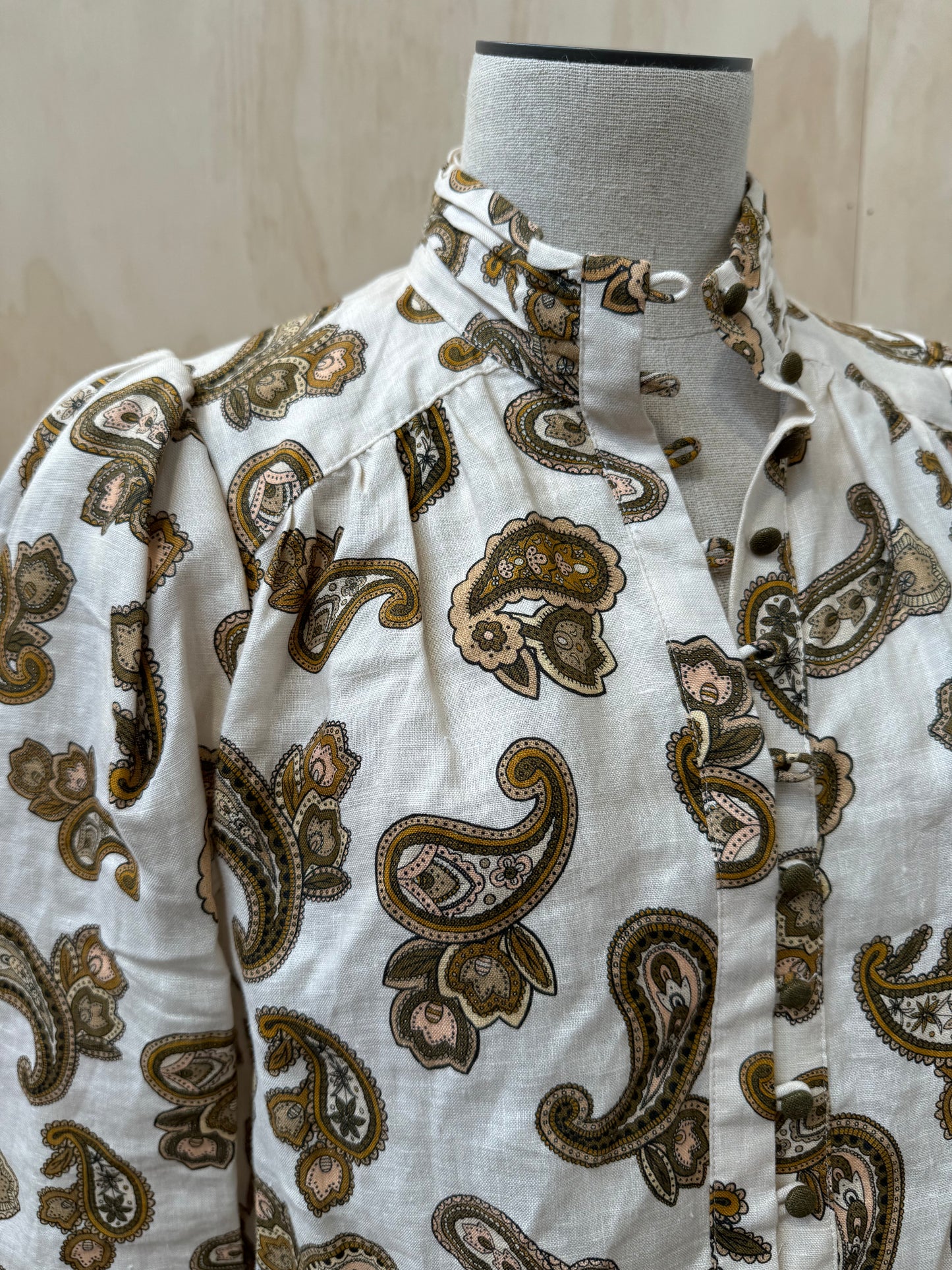 ALEMAIS PAISLEY LINEN SHIRT - SIZE 8