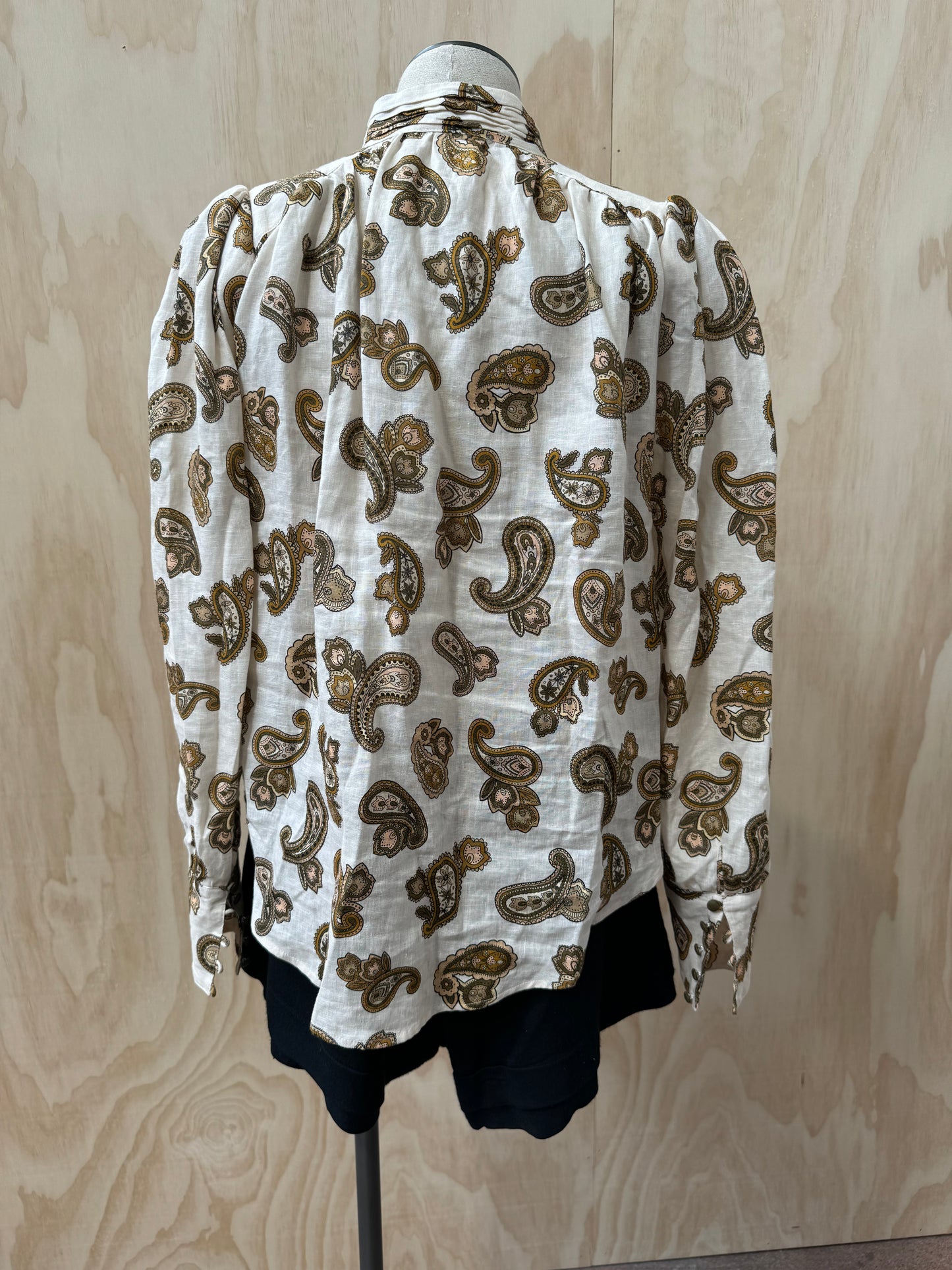 ALEMAIS PAISLEY LINEN SHIRT - SIZE 8