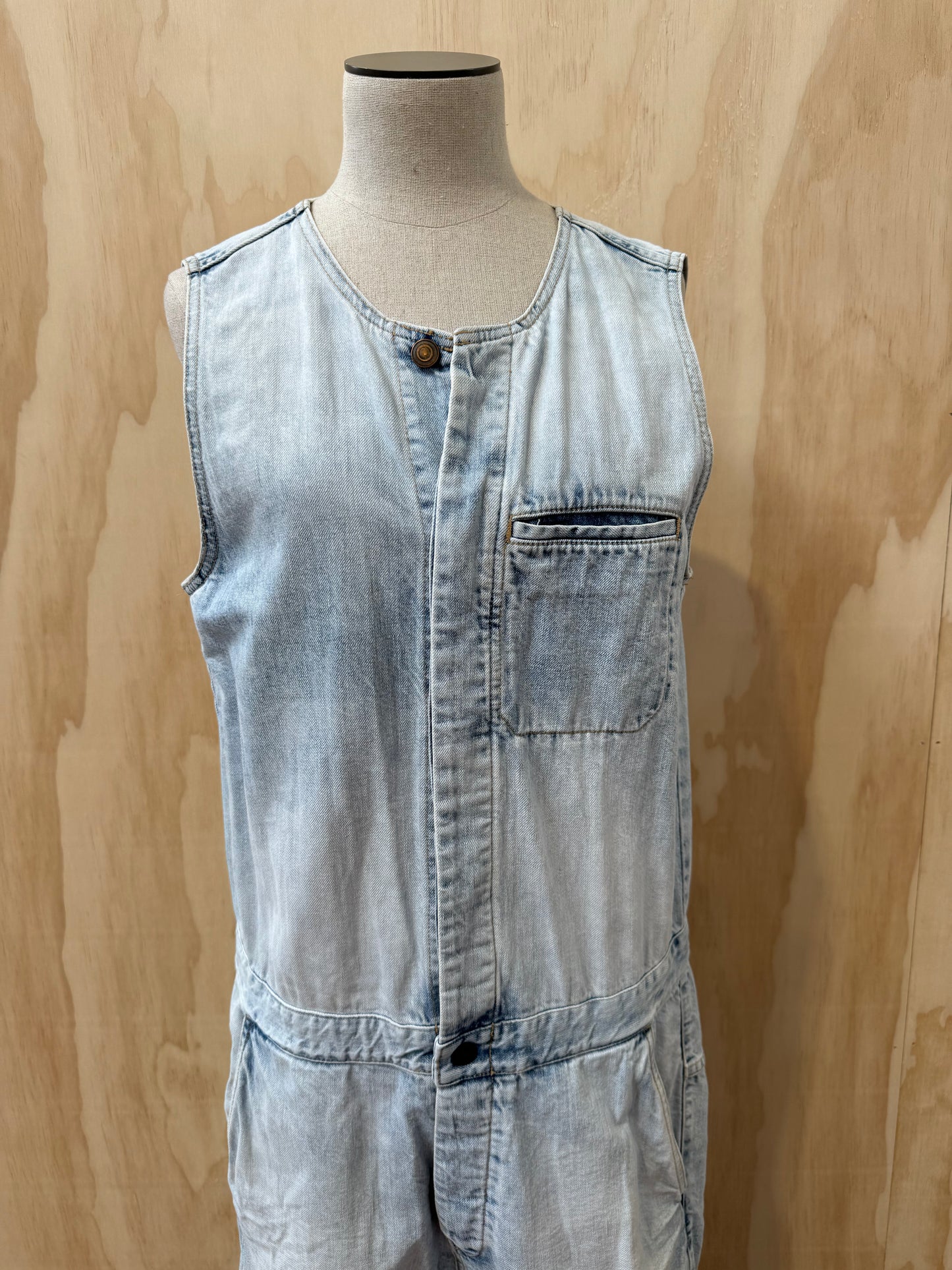 BASSIKE DENIM BOILER SUIT - SIZE M