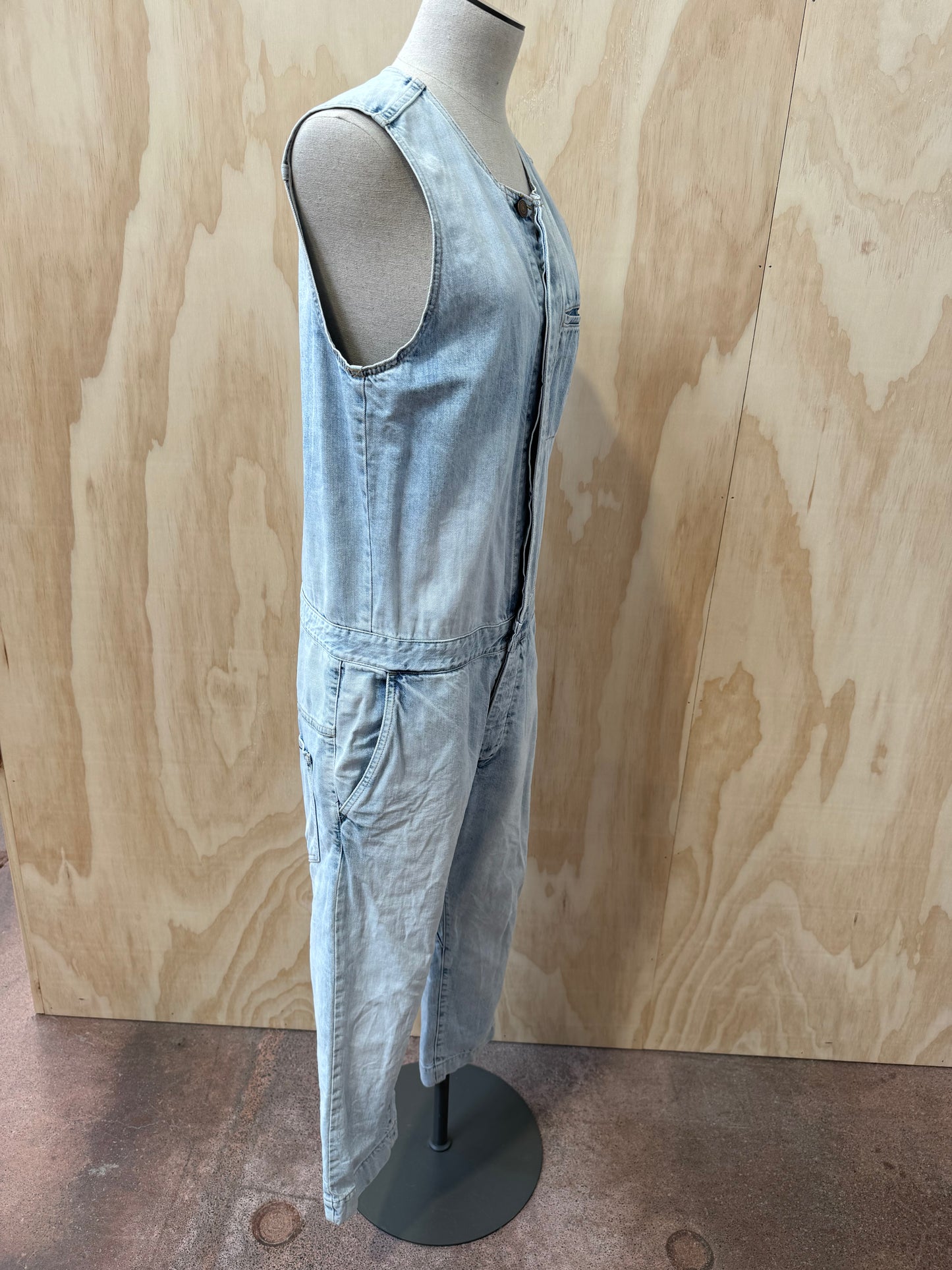 BASSIKE DENIM BOILER SUIT - SIZE M