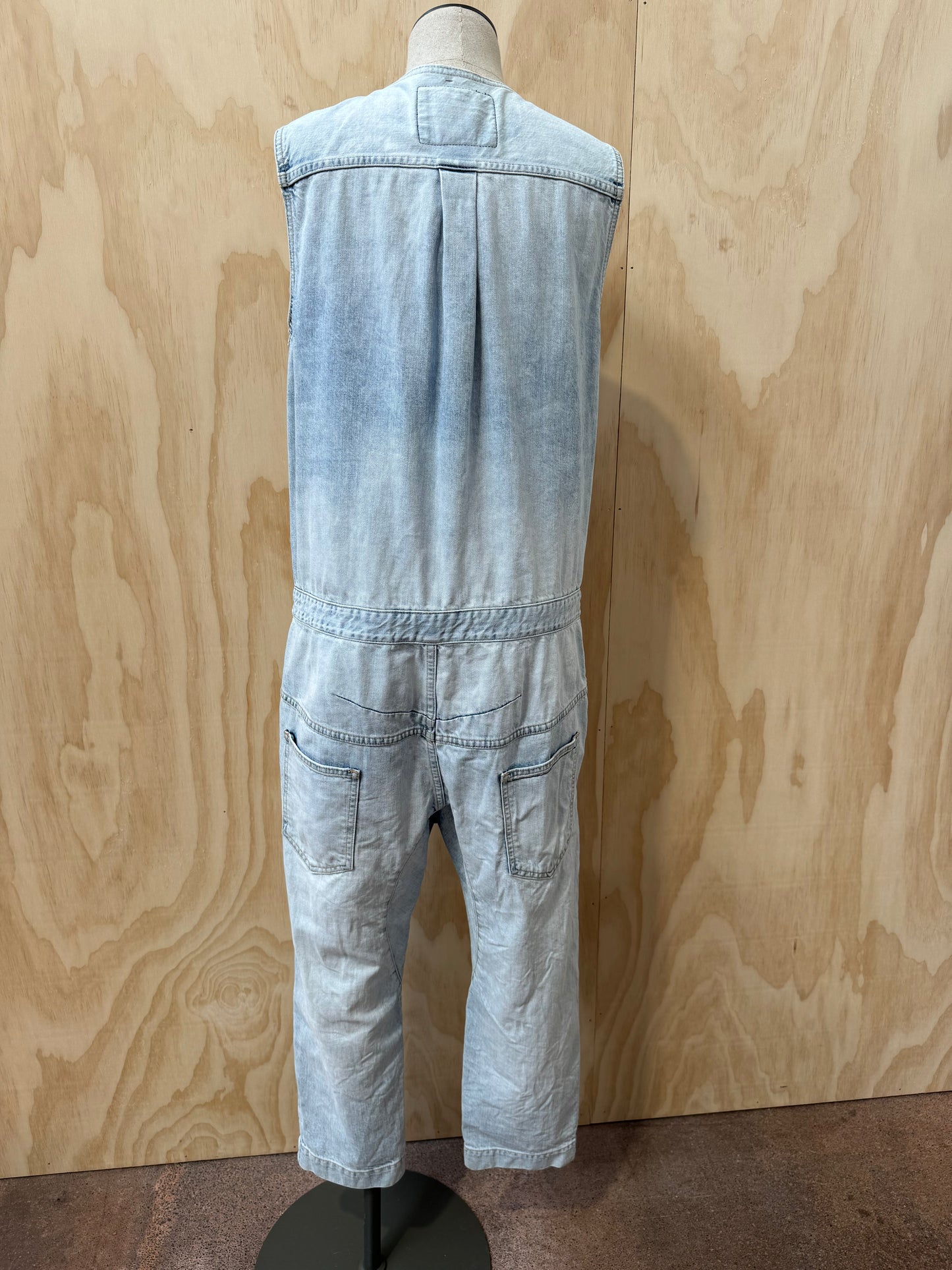 BASSIKE DENIM BOILER SUIT - SIZE M