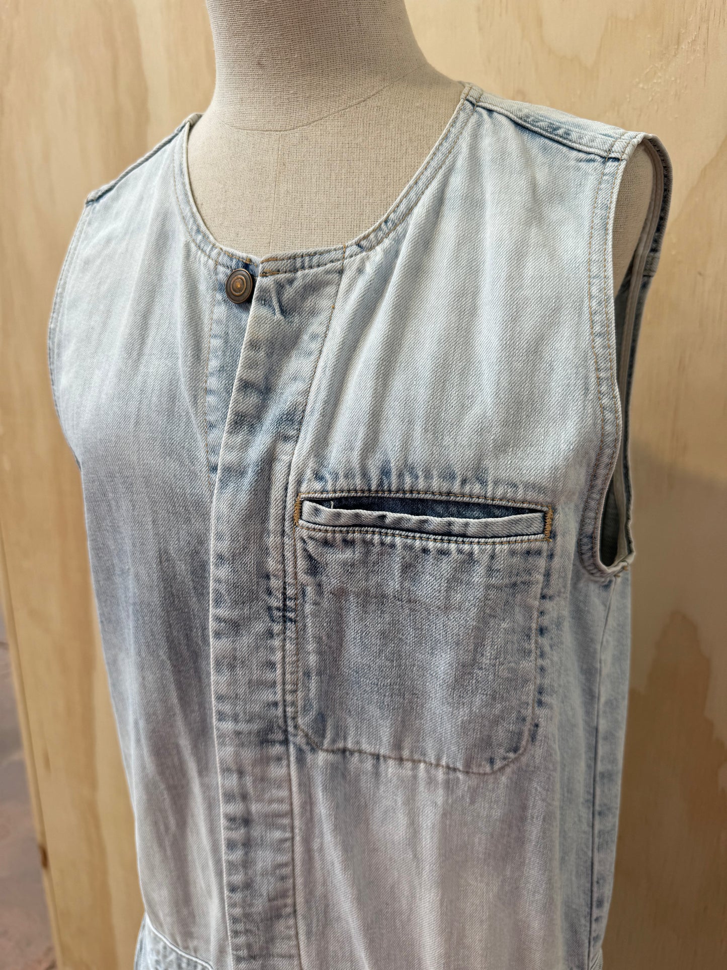 BASSIKE DENIM BOILER SUIT - SIZE M