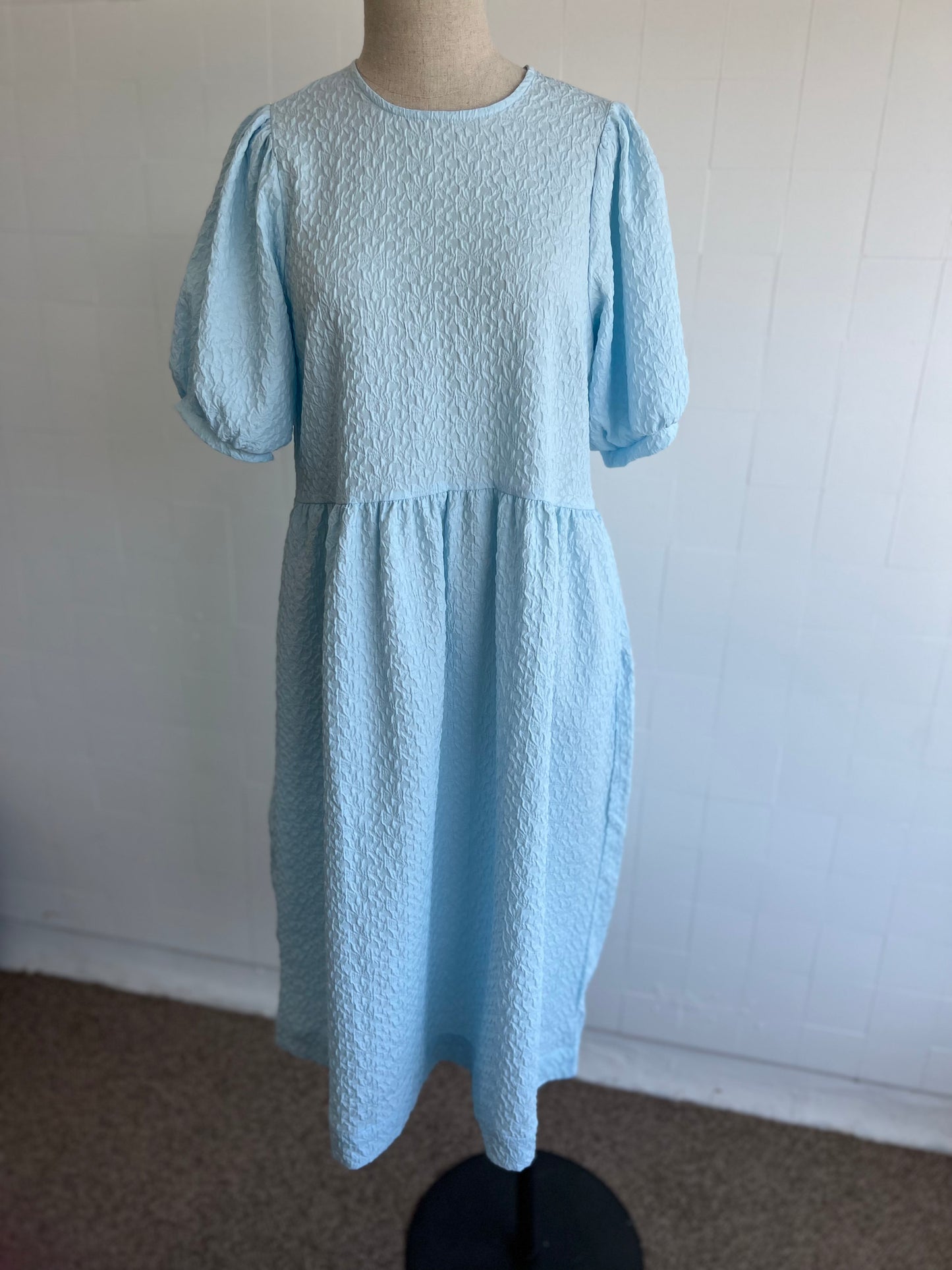 SECOND FEMALE BLUE LEAH  MIDI DRESS - SIZE S