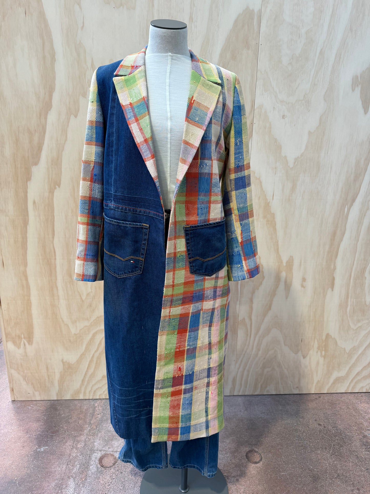 RAOAS CHECK LONG COAT - ONE SIZE