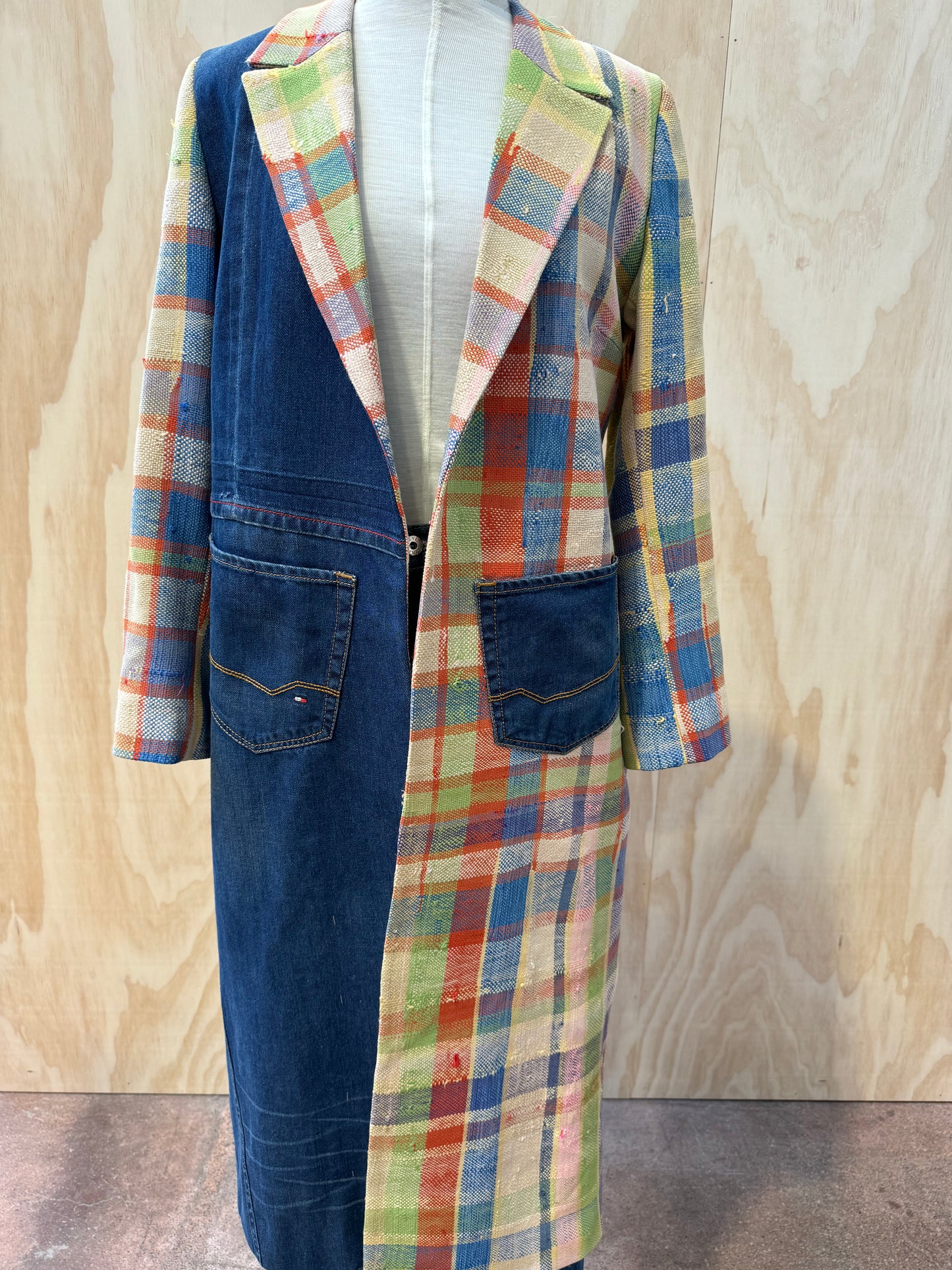 RAOAS CHECK LONG COAT - ONE SIZE