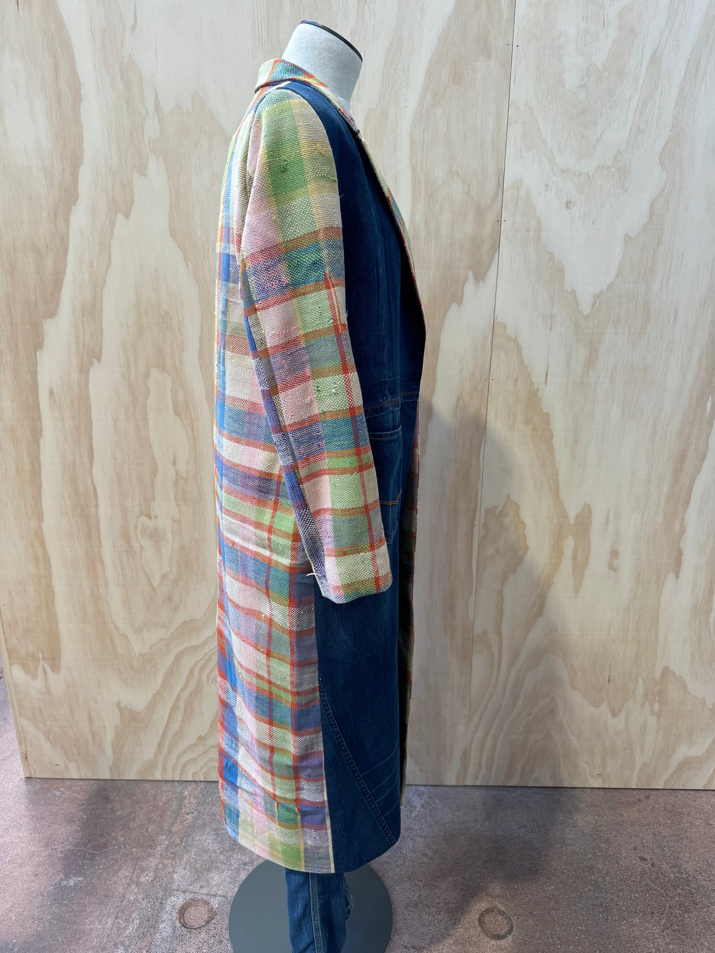 RAOAS CHECK LONG COAT - ONE SIZE