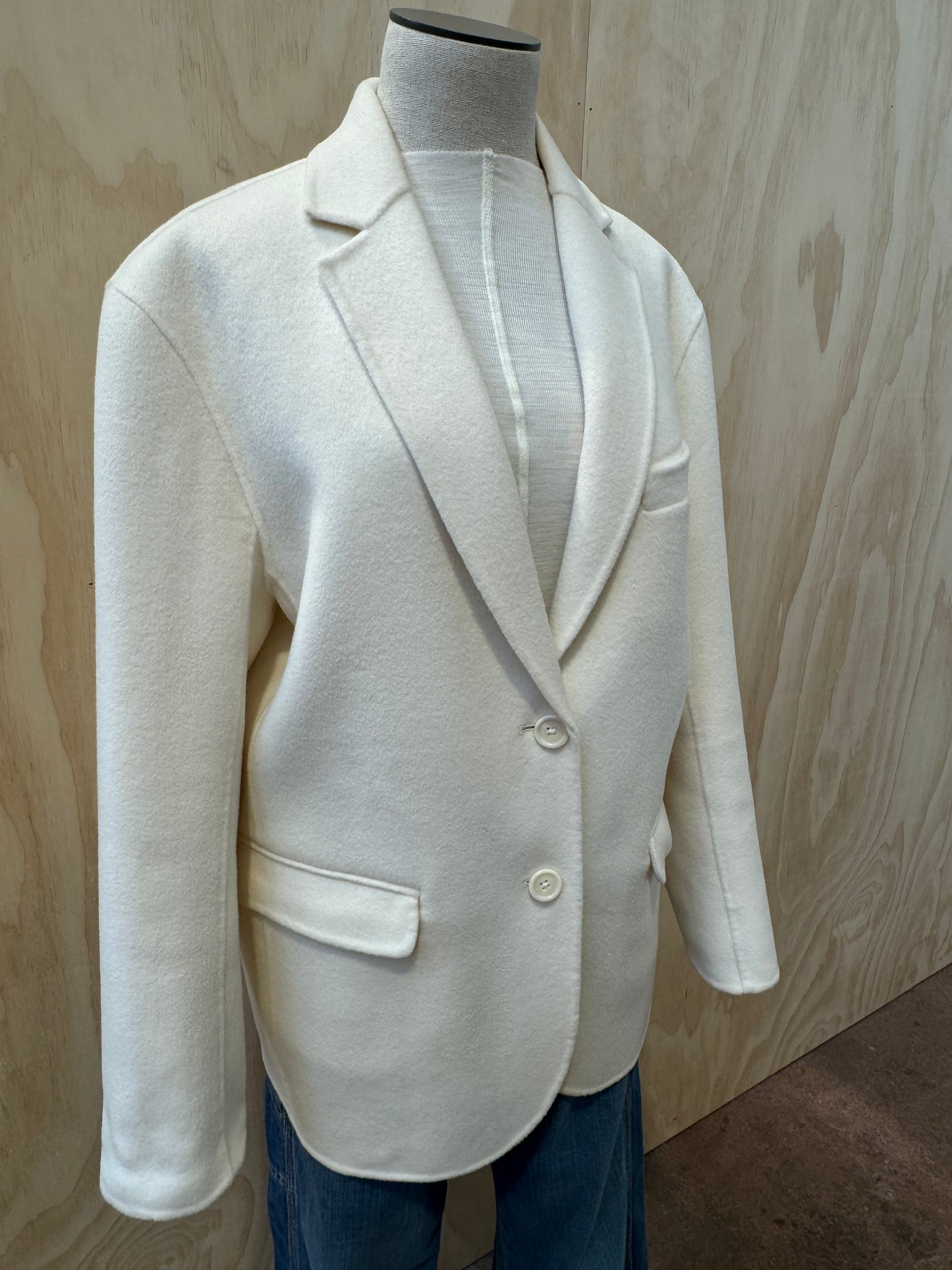 ANINE BING QUINN CASHMERE BLEND BLAZER  - SIZE S