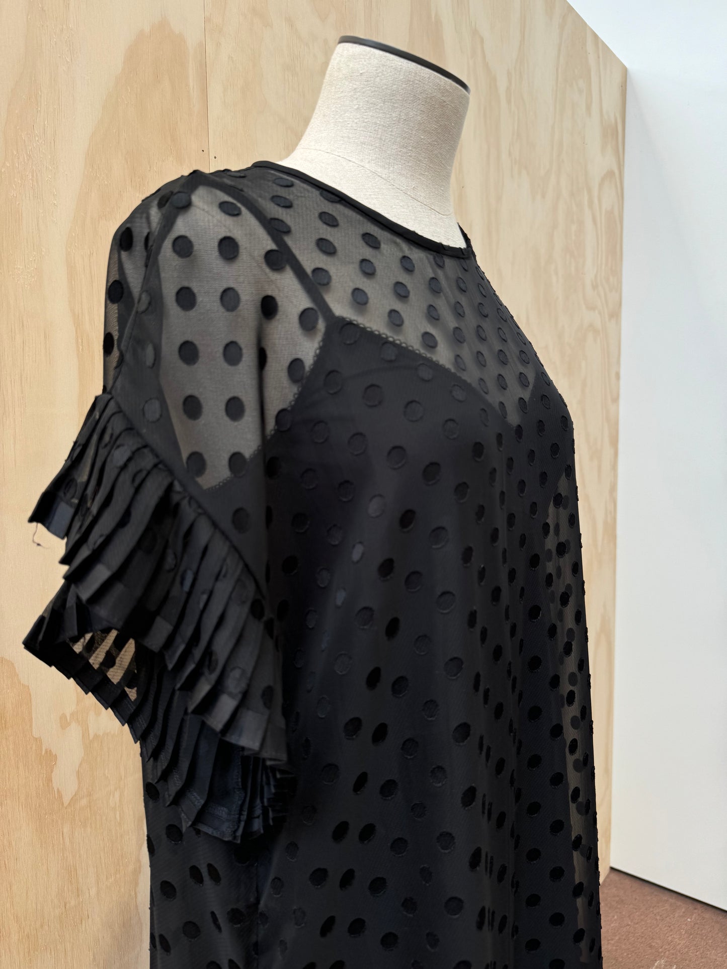 ZIMMERMANN BLACK POLKA DOT TIERED DRESS - SIZE 3