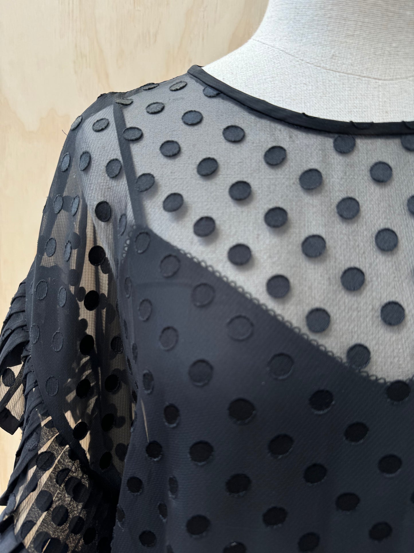 ZIMMERMANN BLACK POLKA DOT TIERED DRESS - SIZE 3