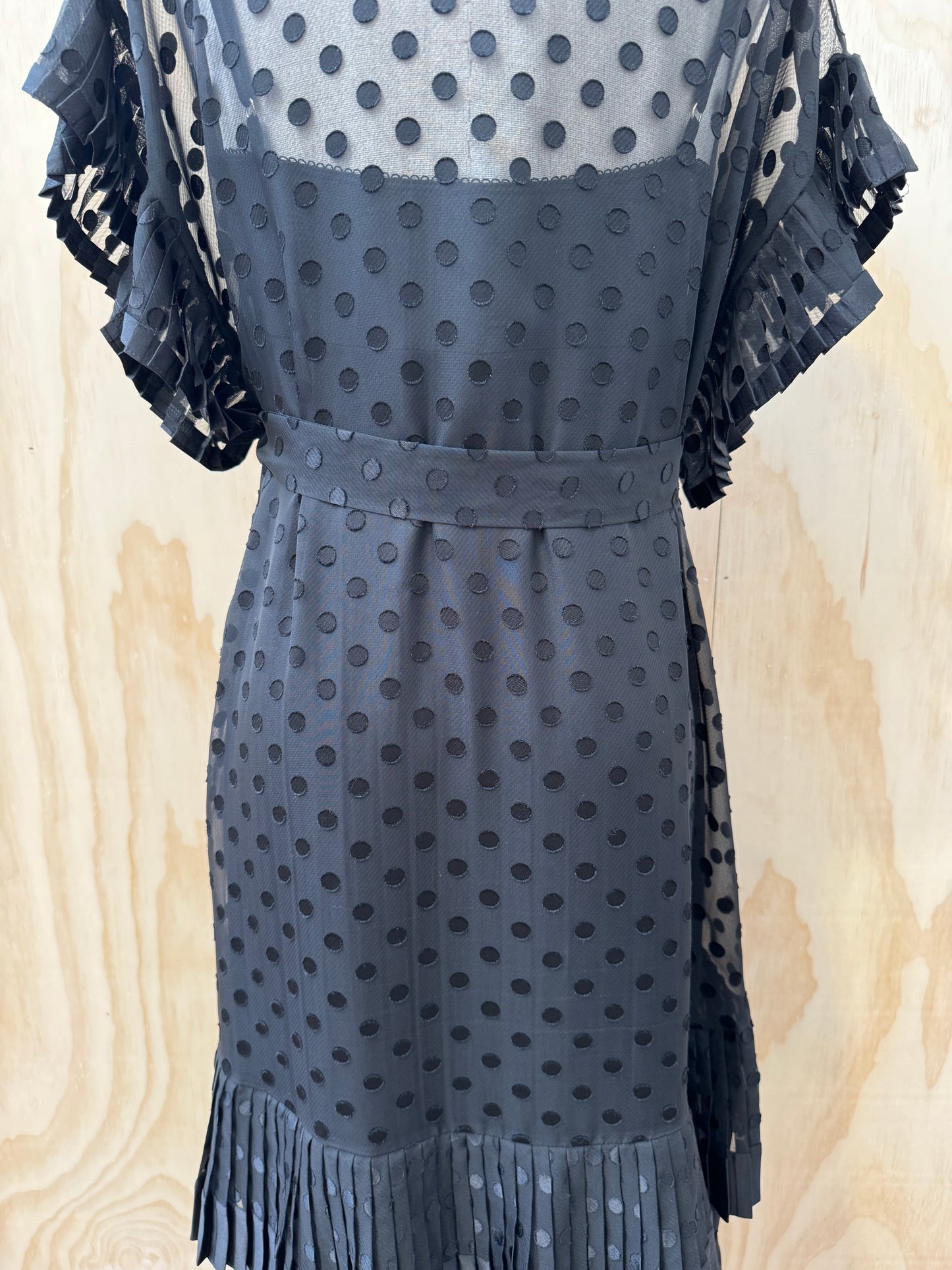 ZIMMERMANN BLACK POLKA DOT TIERED DRESS - SIZE 3