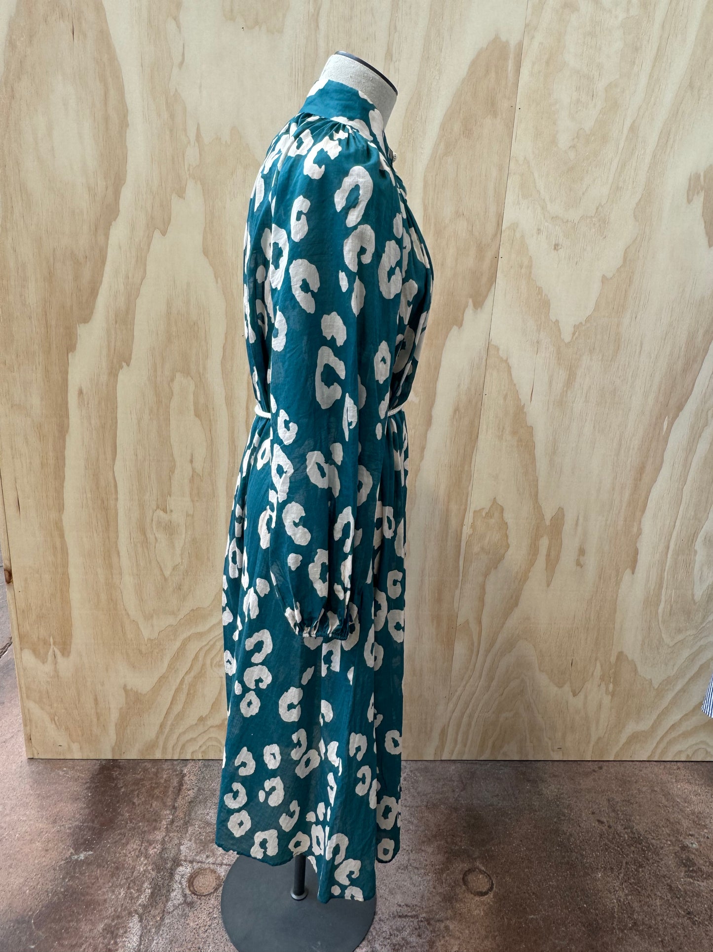 ZIMMERMANN SHELLY TEAL ANIMAL PRINT MAXI DRESS - SIZE 1