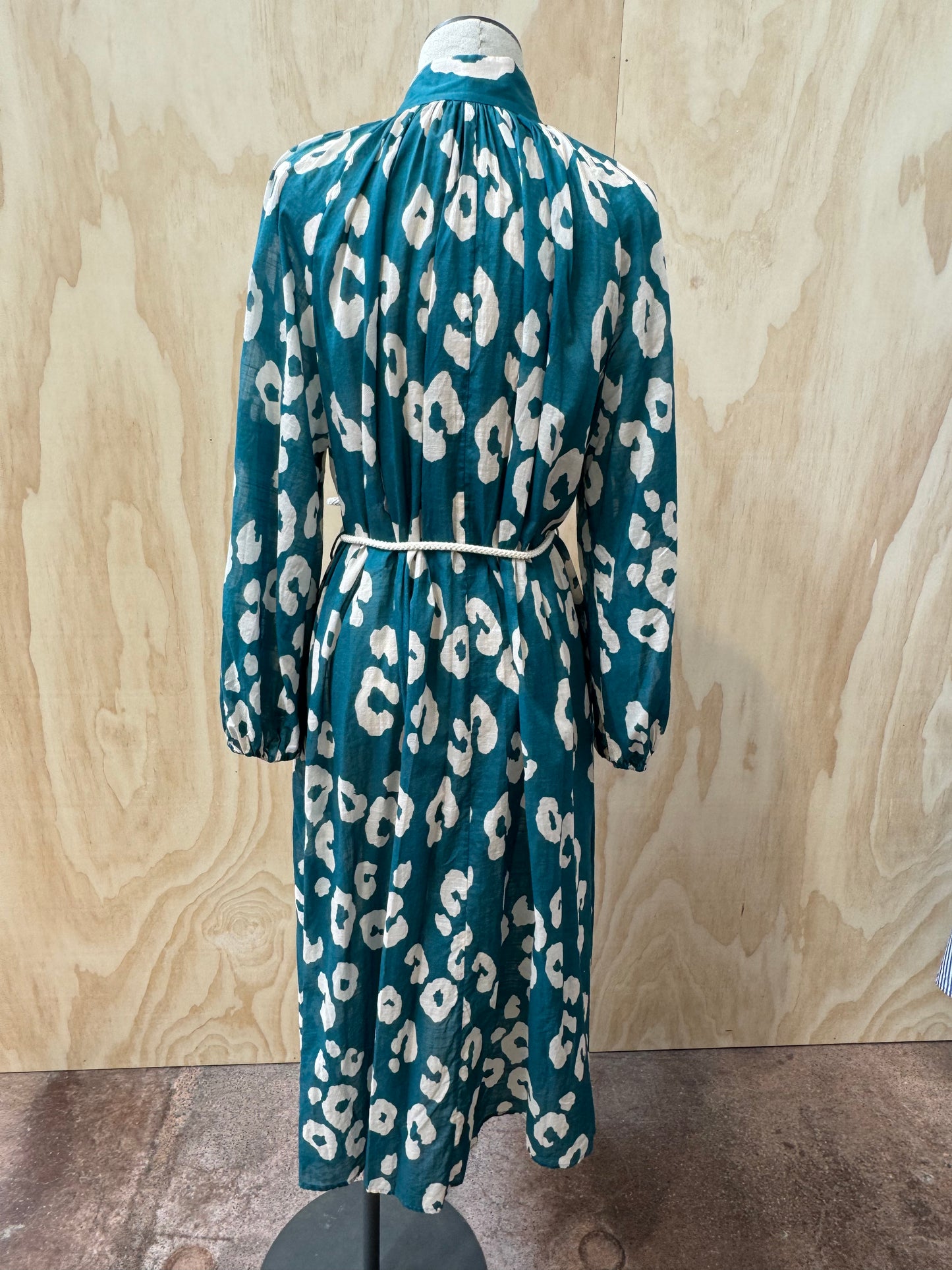 ZIMMERMANN SHELLY TEAL ANIMAL PRINT MAXI DRESS - SIZE 1