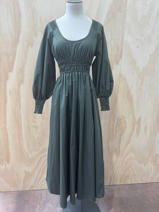 KINNEY PRESLEY OLIVE MAXI DRESS - SIZE XS