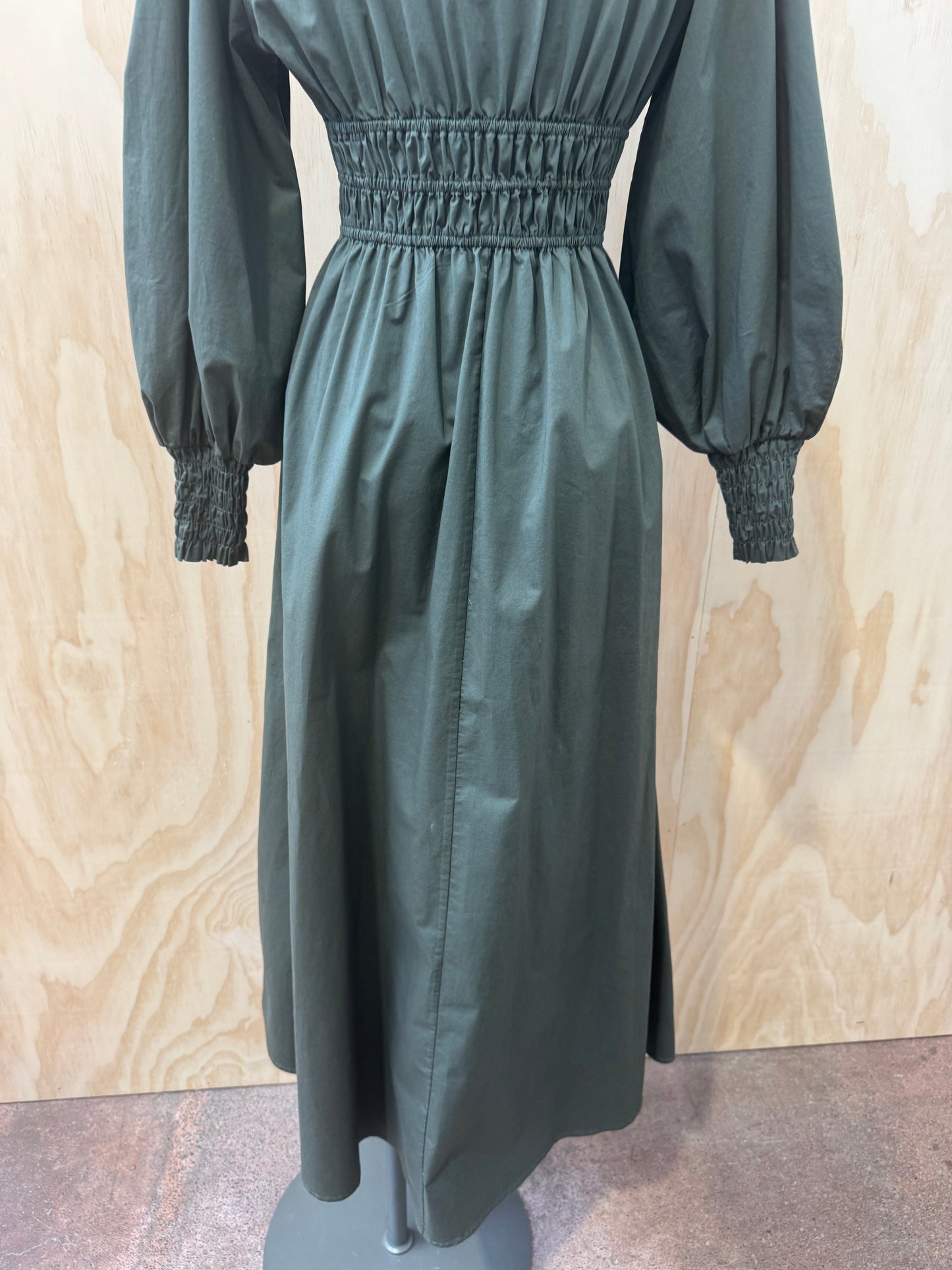 KINNEY PRESLEY OLIVE MAXI DRESS - SIZE XS