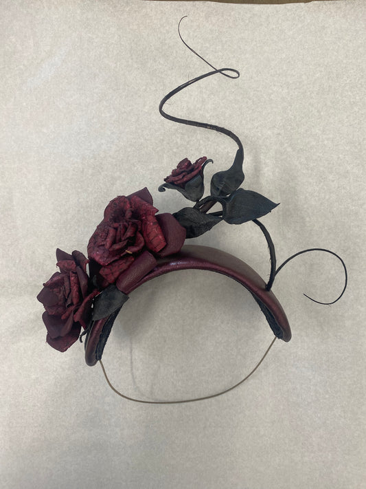 MAROON FLORAL HEAD PIECE