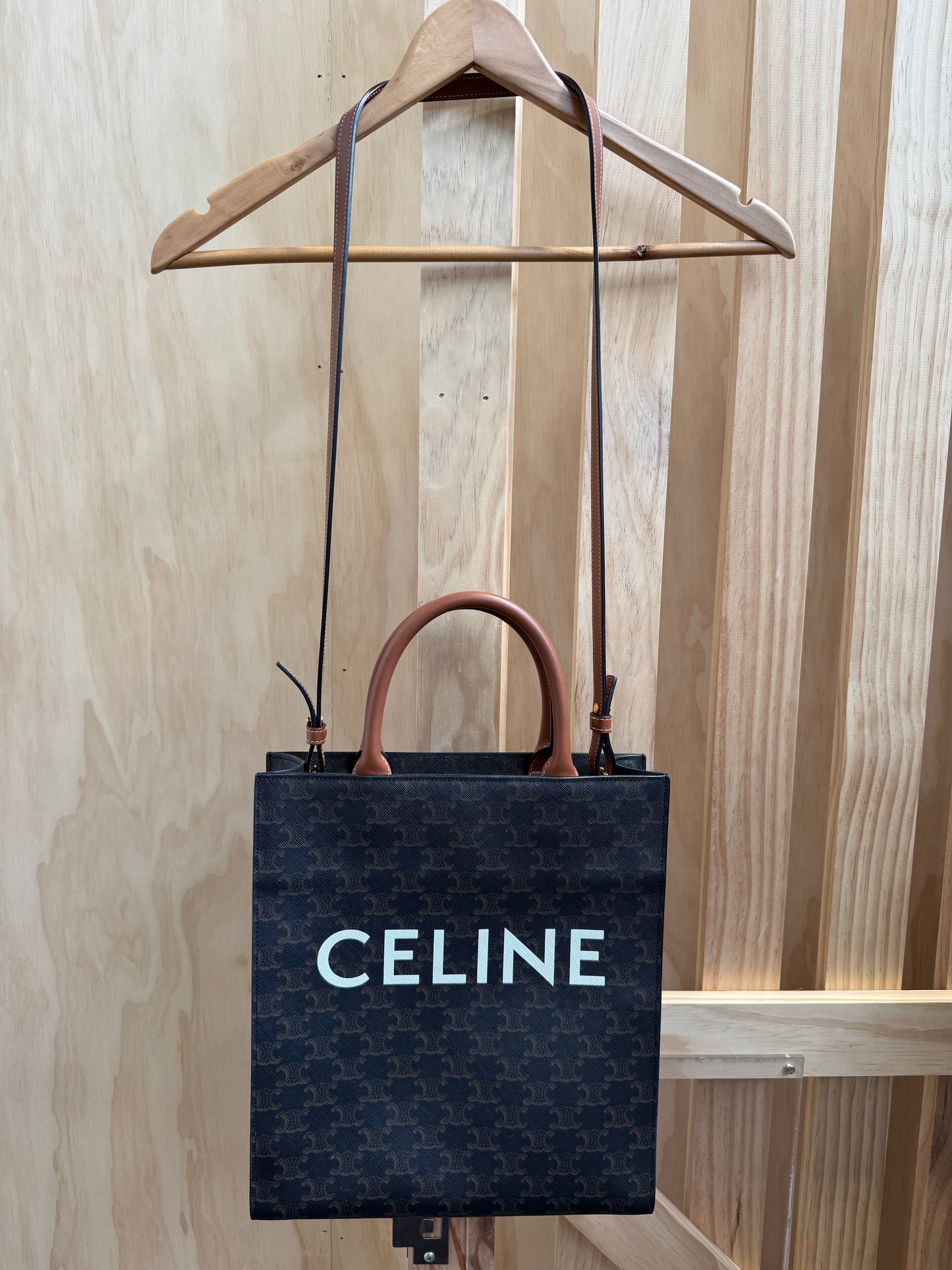 CELINE VERTICAL CANVAS TOTE BAG