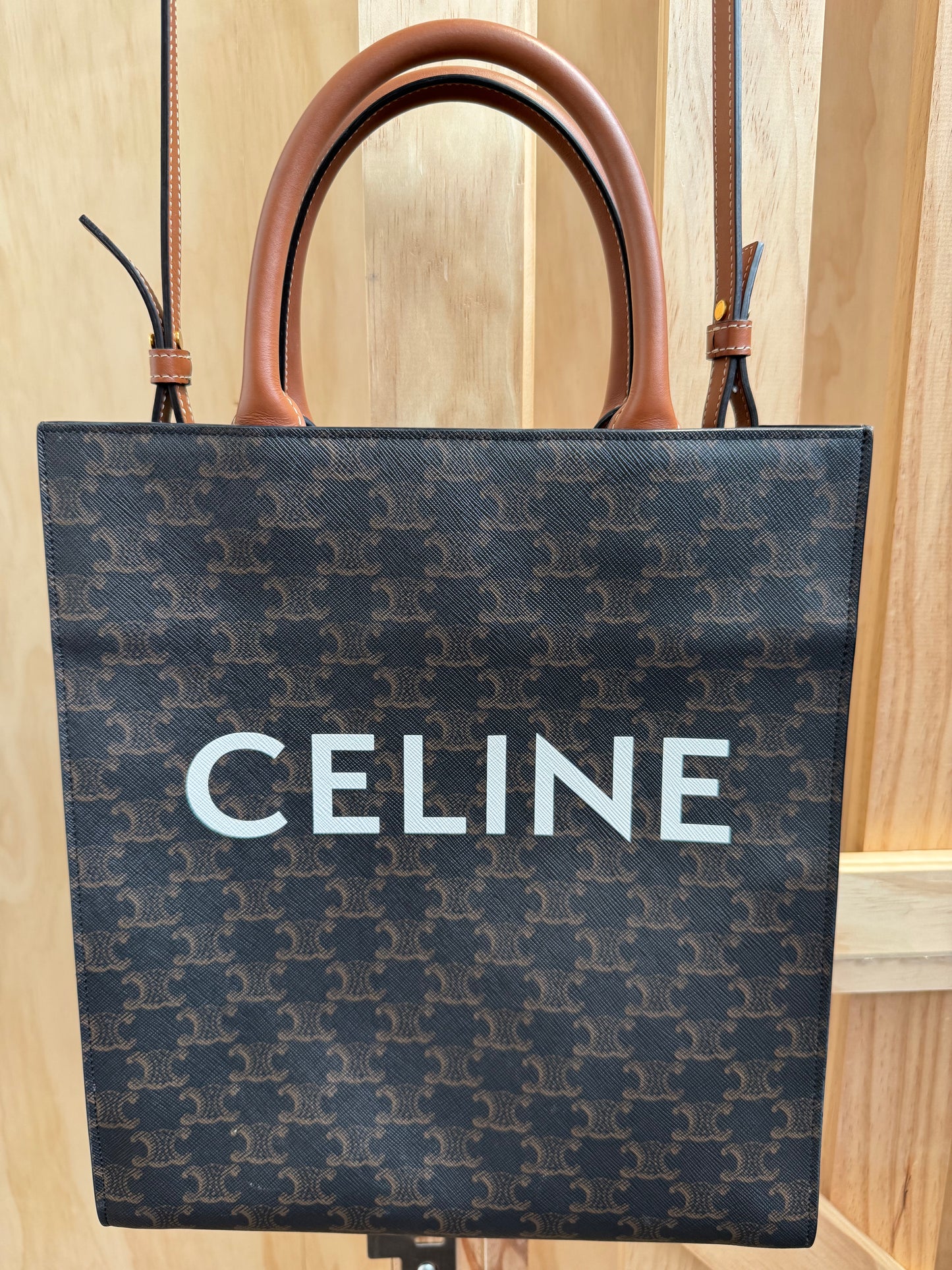 CELINE VERTICAL CANVAS TOTE BAG