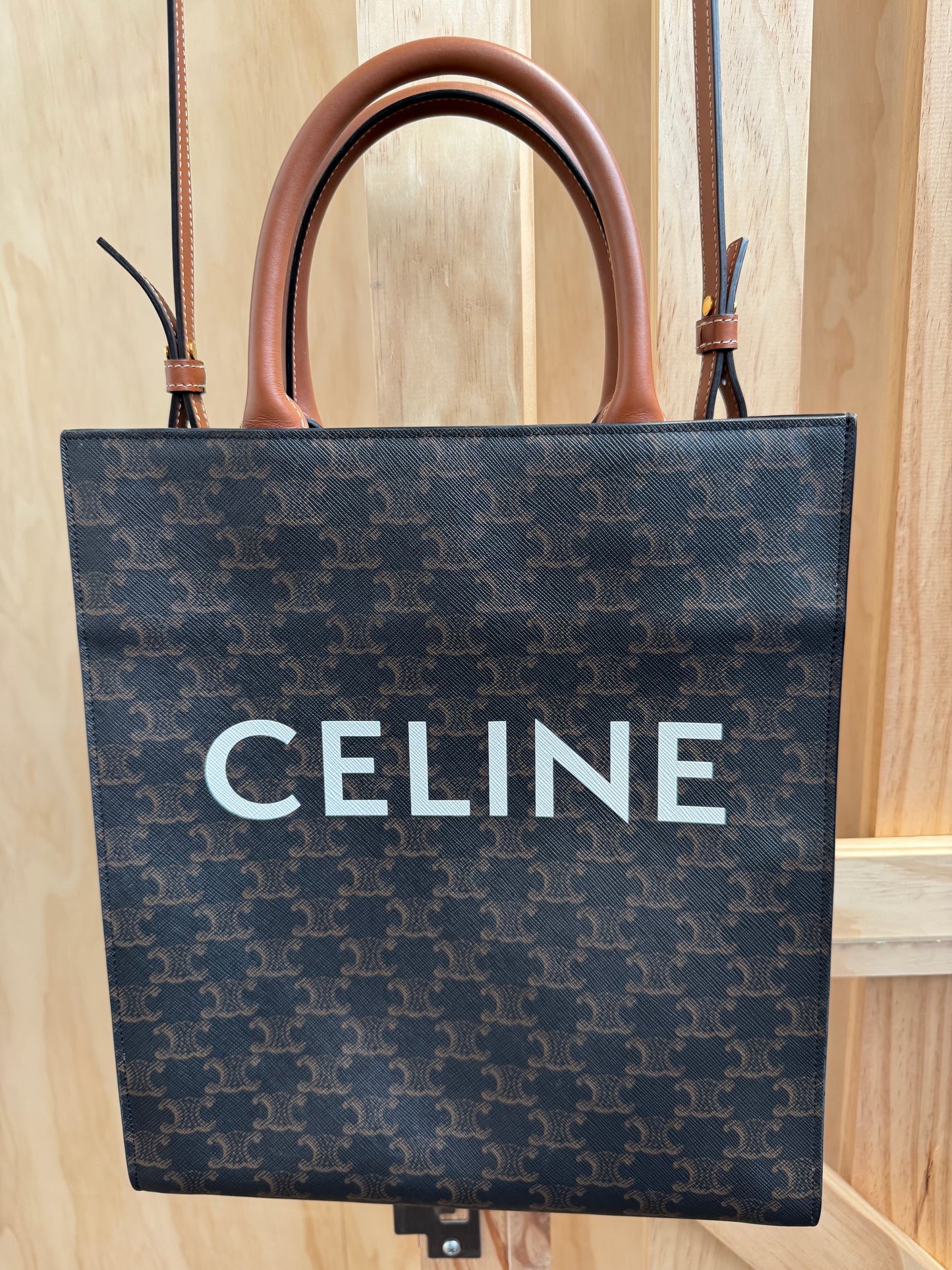 CELINE VERTICAL CANVAS TOTE BAG