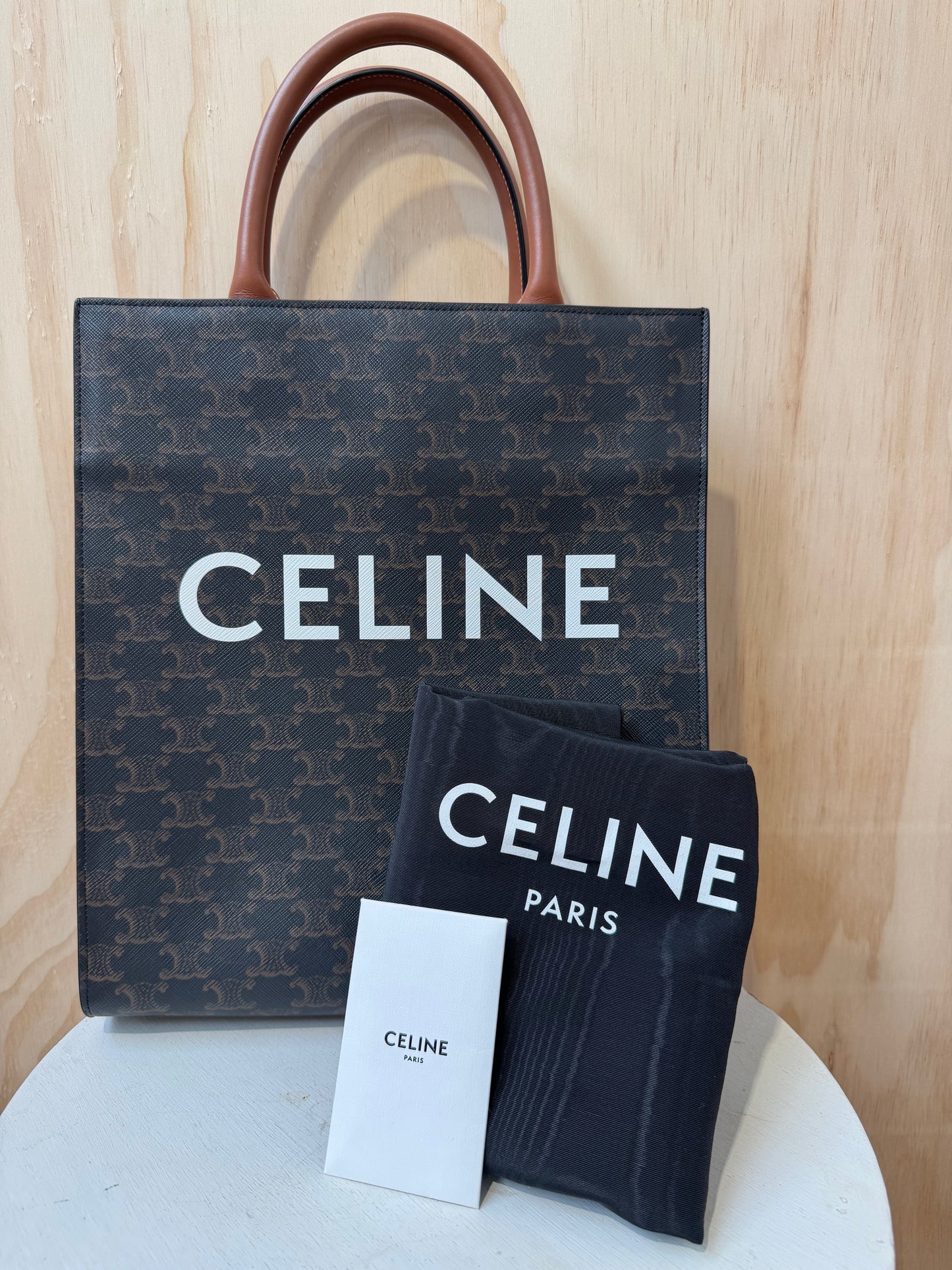 CELINE VERTICAL CANVAS TOTE BAG